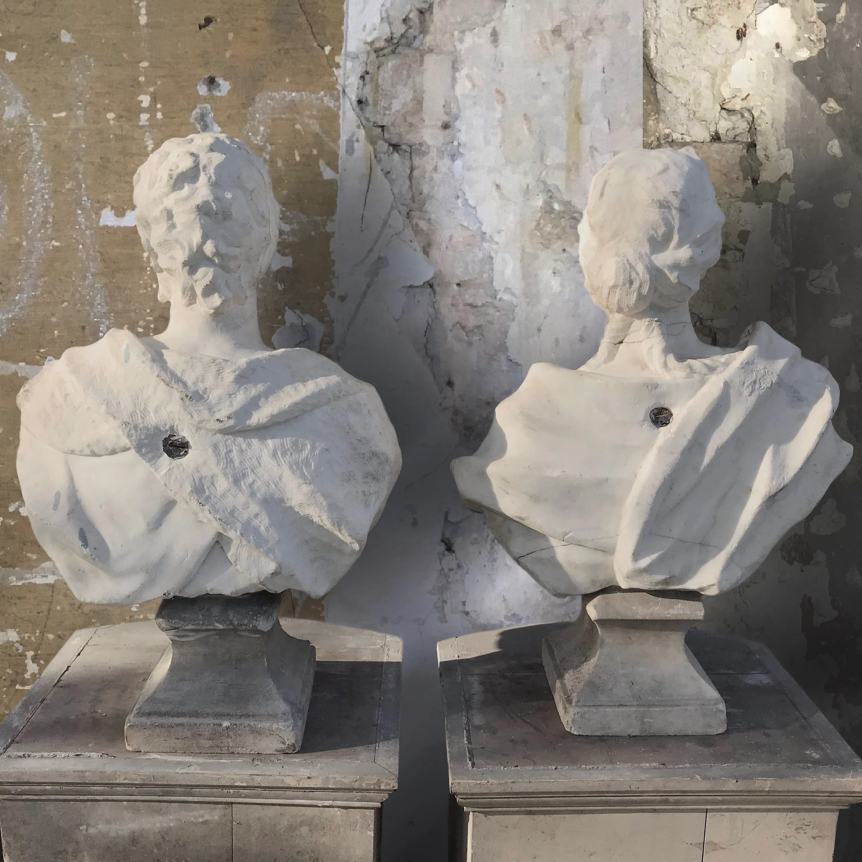17th Century Italian Marble Busts of Pan and Syrinx - Image 3