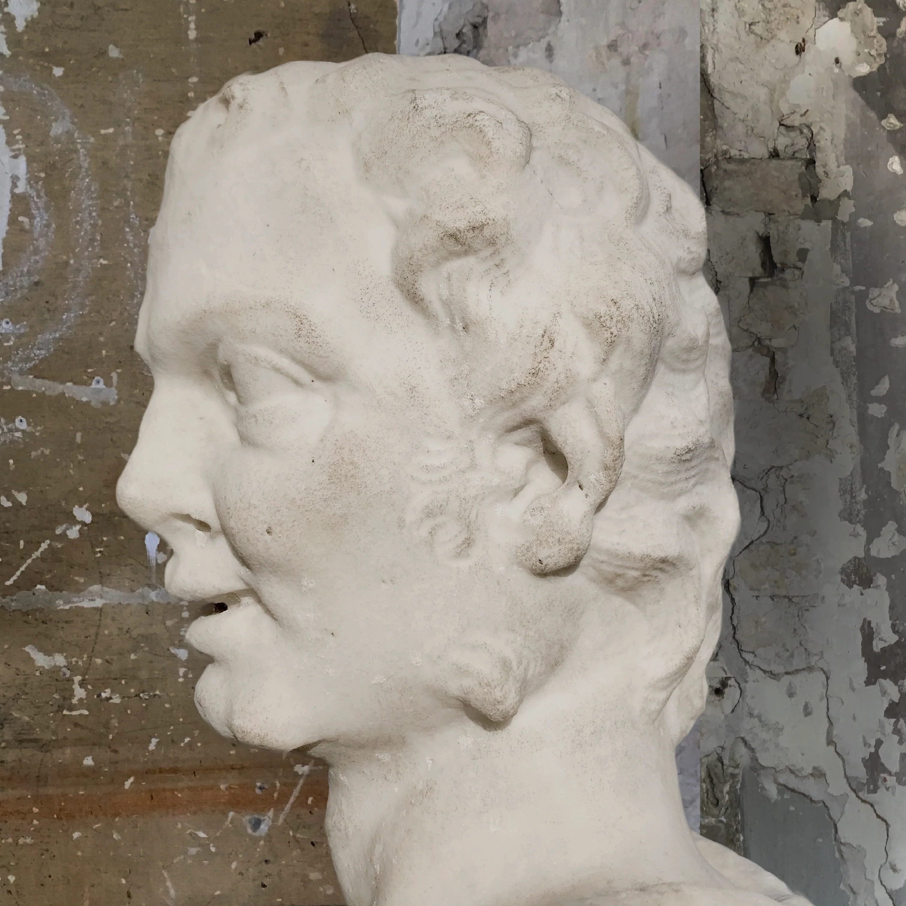 17th Century Italian Marble Busts of Pan and Syrinx - Image 4