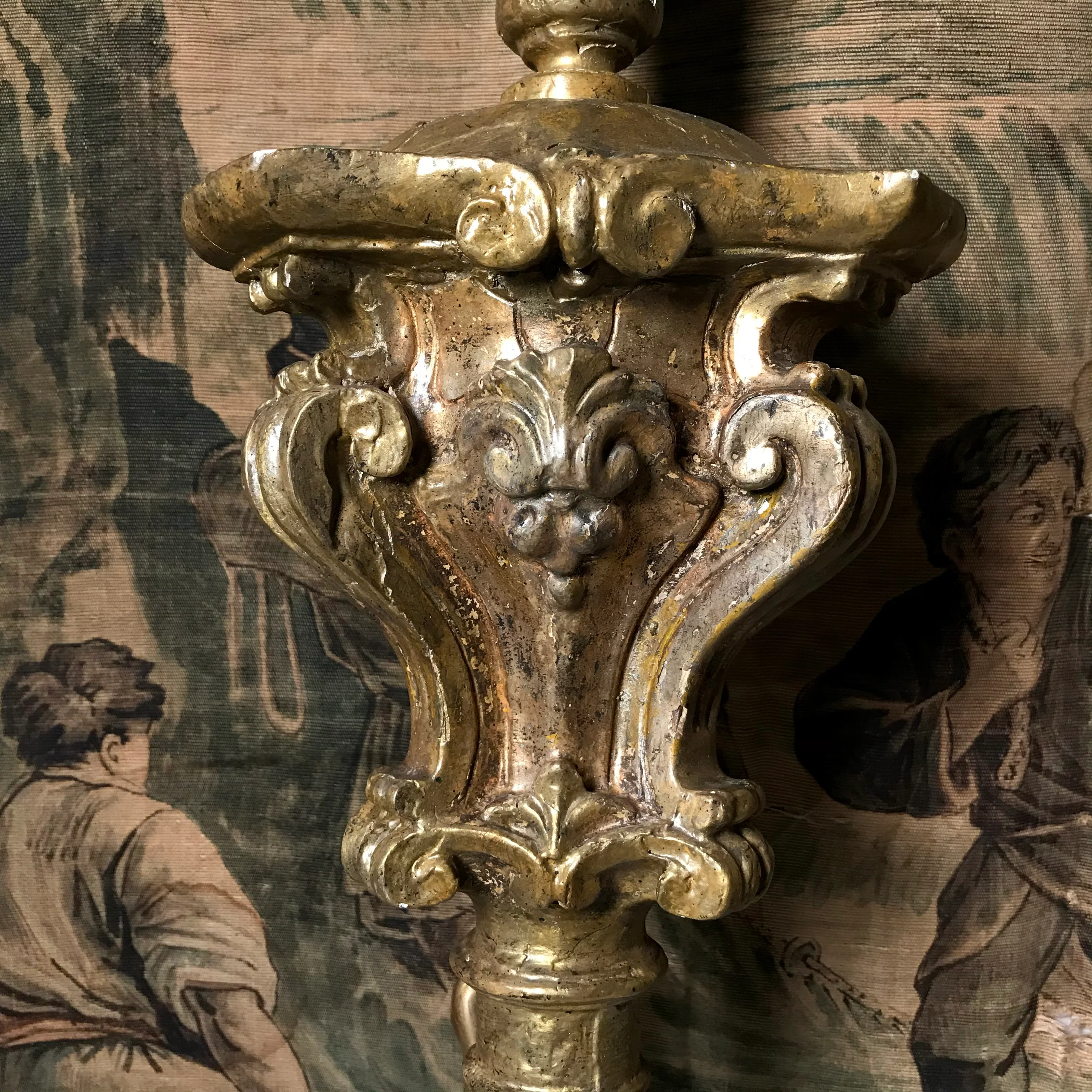 18th Century Italian Gilded Torchère Wall Lights - Image 4