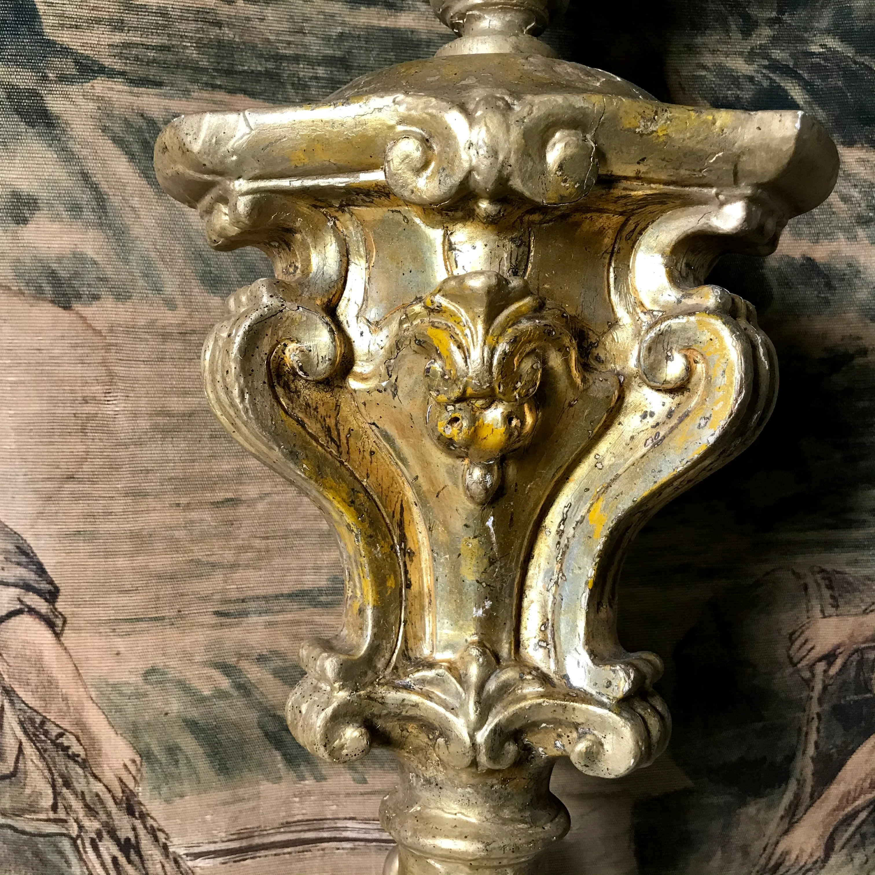 18th Century Italian Gilded Torchère Wall Lights - Image 5