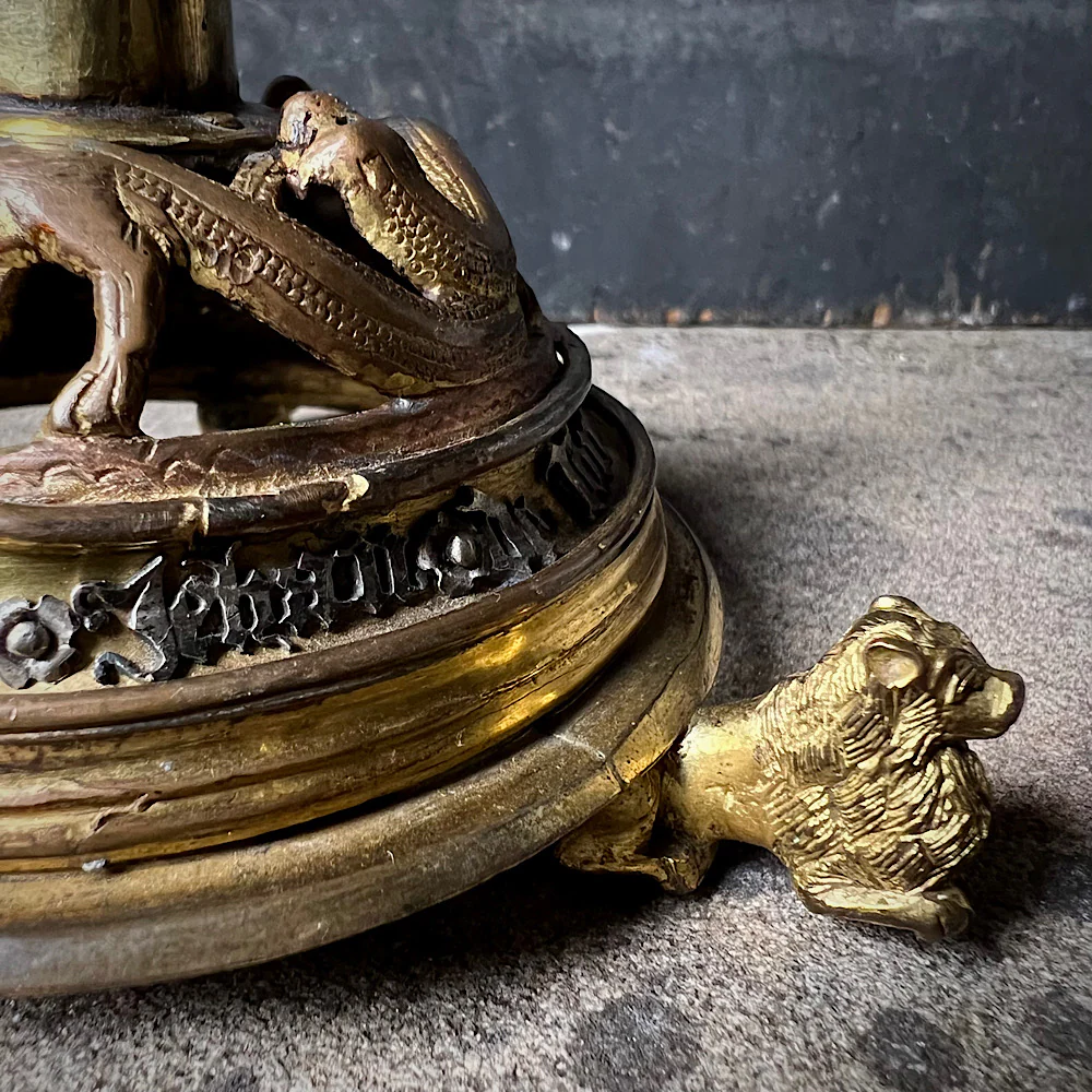 A Very Rare Gilt Copper Pricket Candlestick 13th Century Limoges & Later from renowned Collection of Nicolas Landau - Image 10