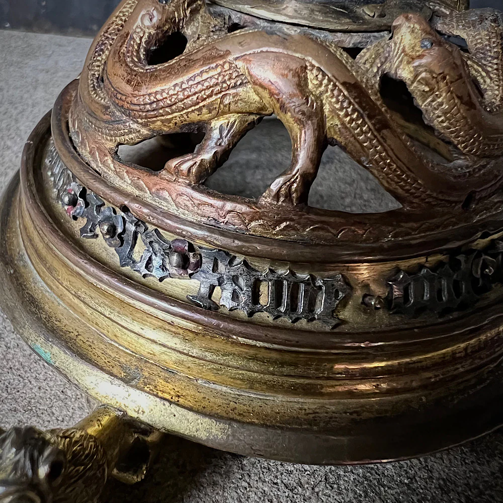 A Very Rare Gilt Copper Pricket Candlestick 13th Century Limoges & Later from renowned Collection of Nicolas Landau - Image 12