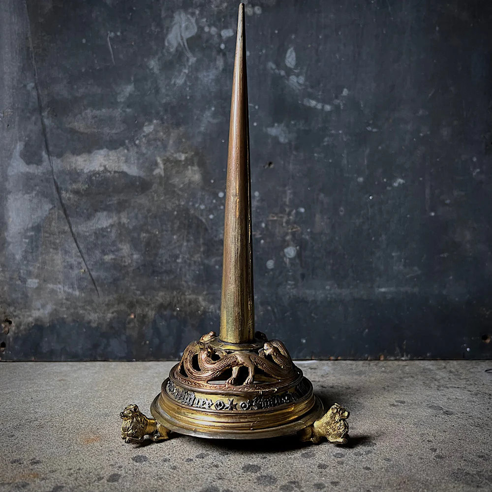 A Very Rare Gilt Copper Pricket Candlestick 13th Century Limoges & Later from renowned Collection of Nicolas Landau - Image 13