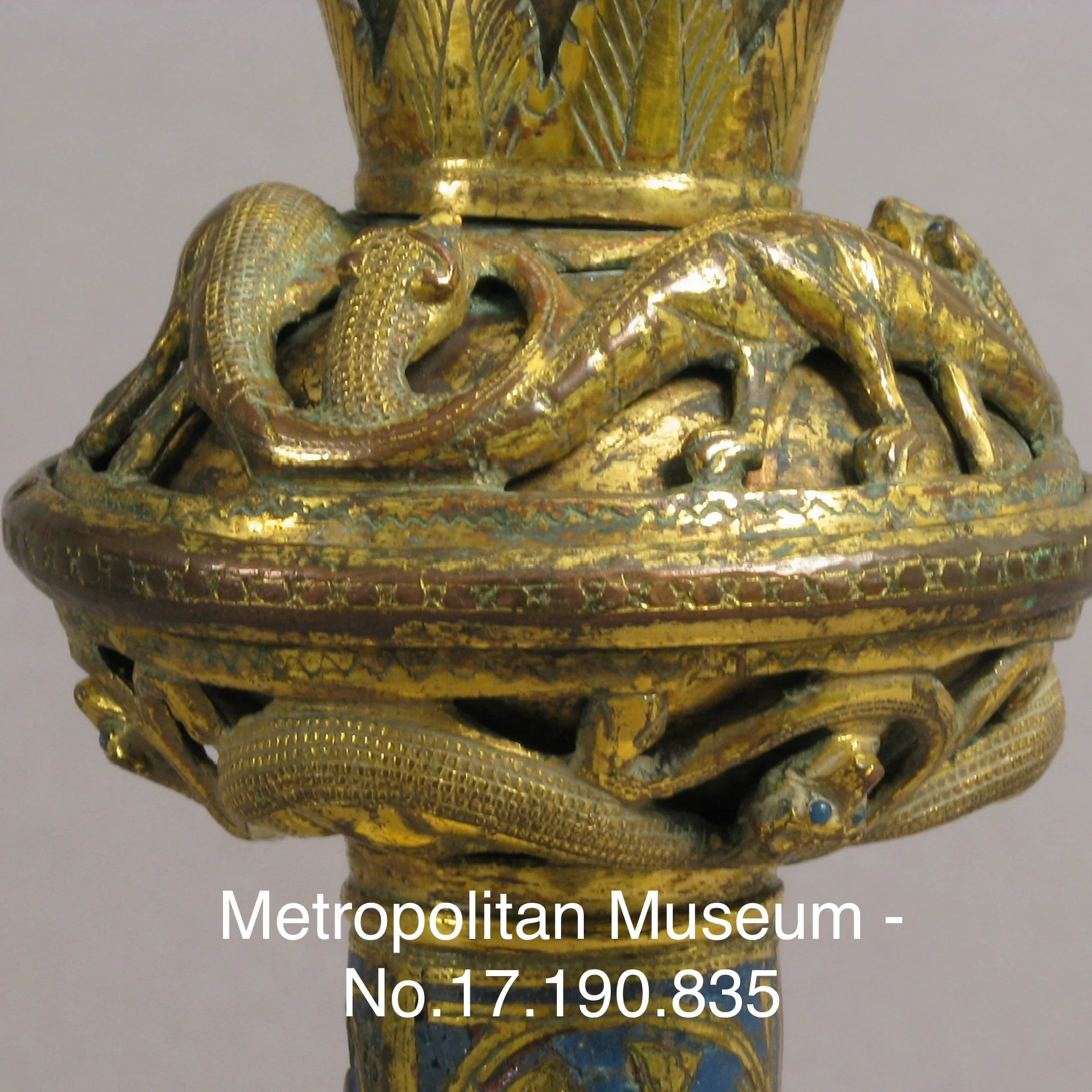 A Very Rare Gilt Copper Pricket Candlestick 13th Century Limoges & Later from renowned Collection of Nicolas Landau - Image 14