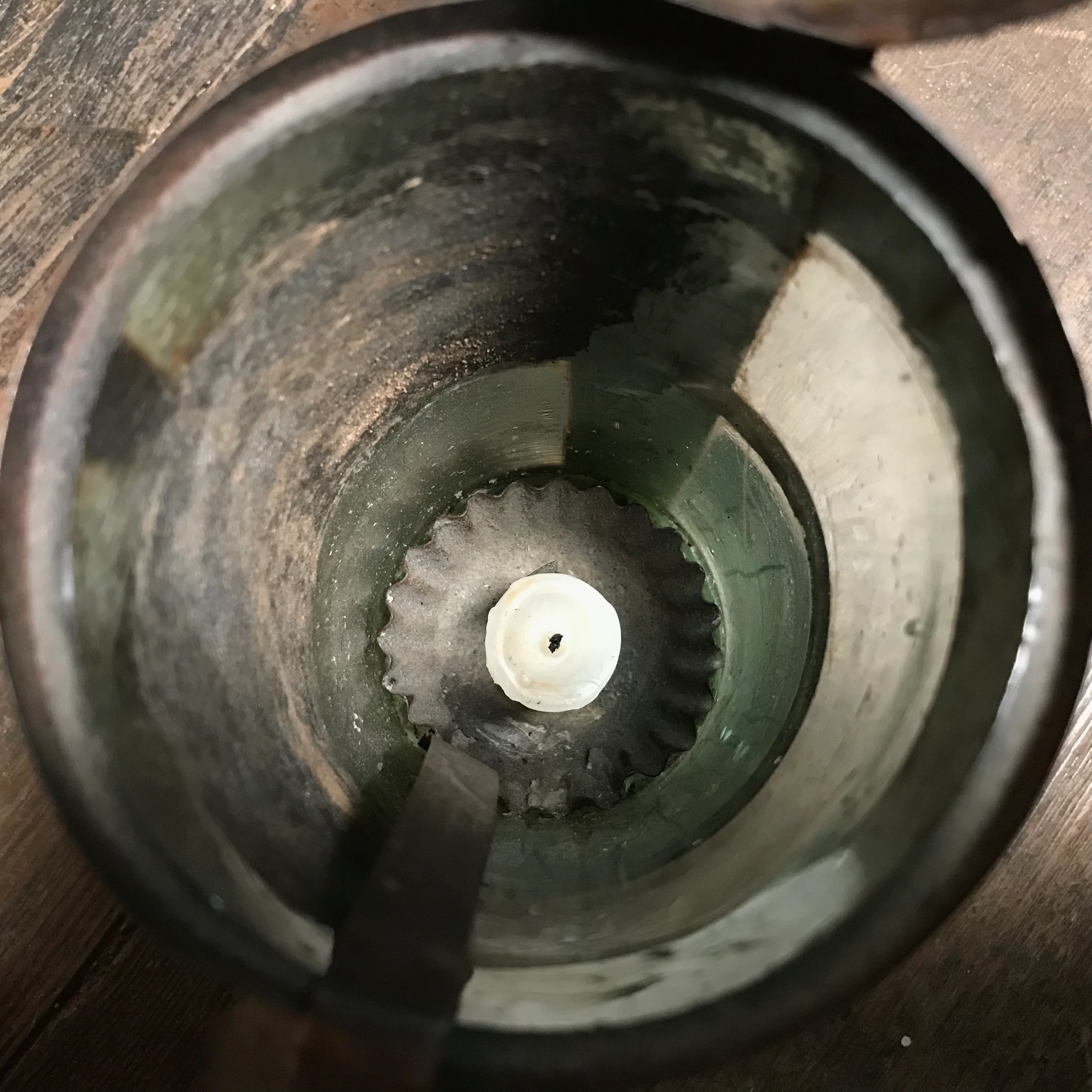 An 18th Century Pierced Sheet Iron Pendant “Tumbler” Lantern - Image 9