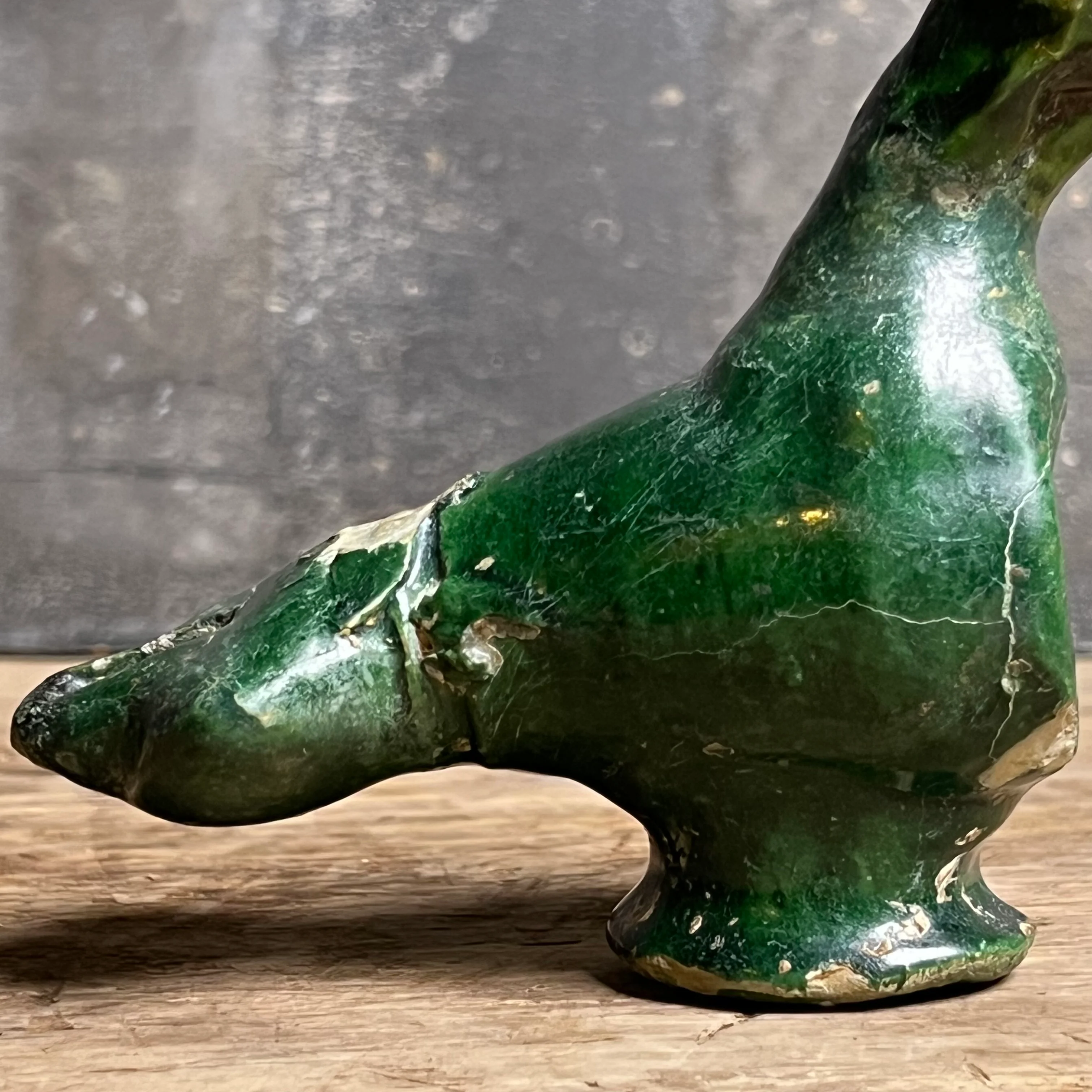 An Early Islamic Green-Glazed Pottery Oil Lamp in the Form of a Bird, Syria (Bilād al-Shām), 8th–9th century - Image 11