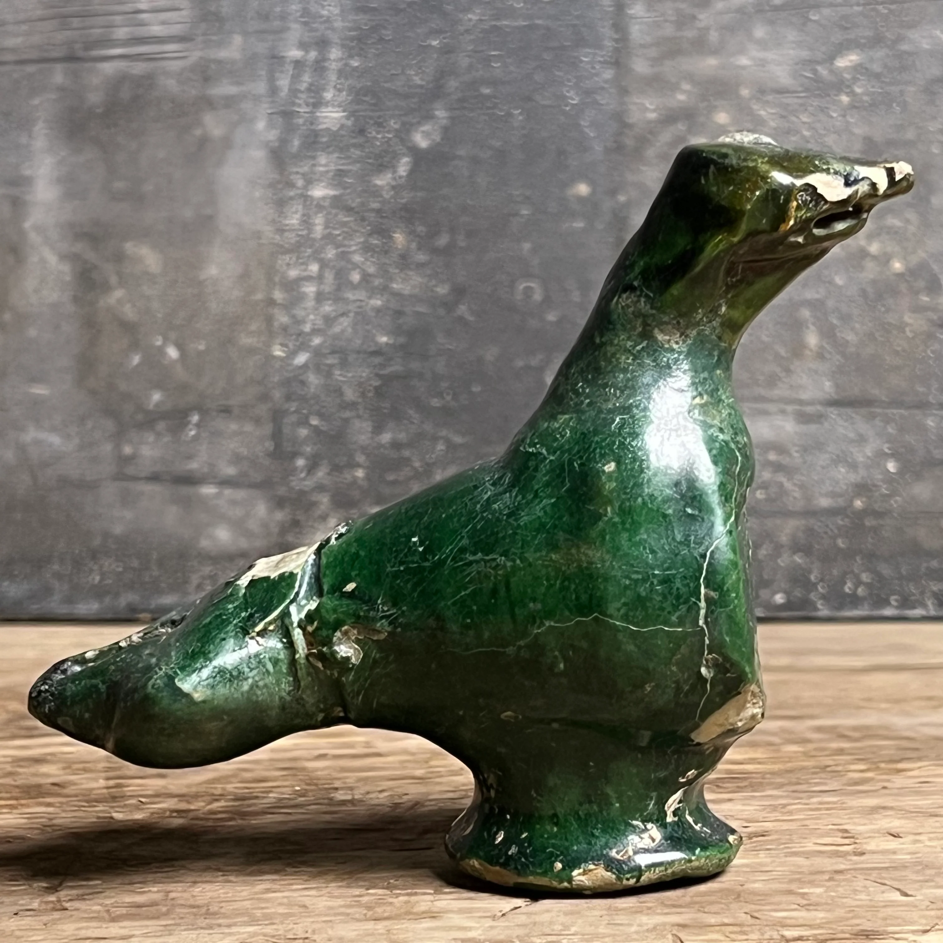 An Early Islamic Green-Glazed Pottery Oil Lamp in the Form of a Bird, Syria (Bilād al-Shām), 8th–9th century - Image 12