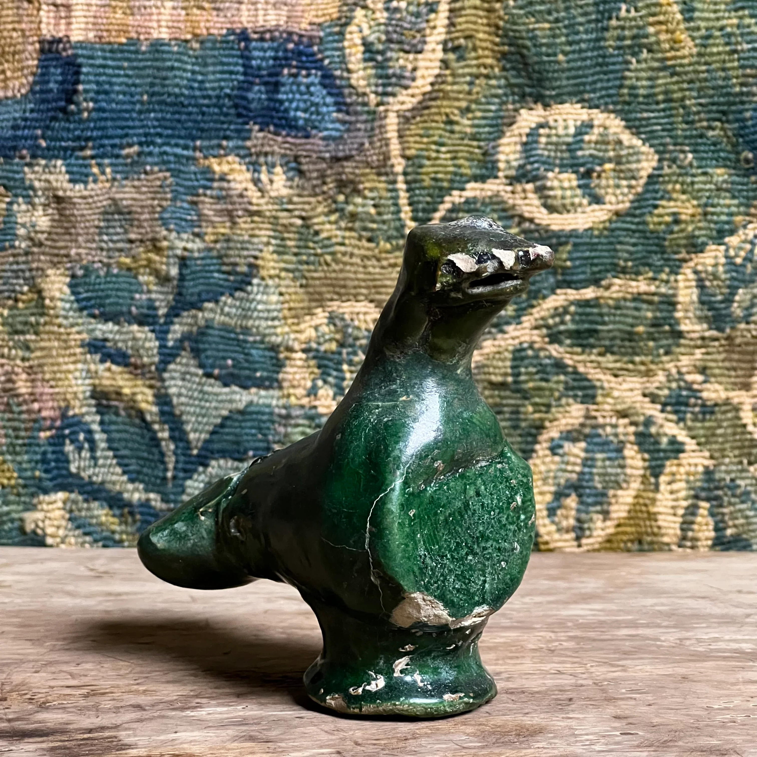 An Early Islamic Green-Glazed Pottery Oil Lamp in the Form of a Bird, Syria (Bilād al-Shām), 8th–9th century - Image 16