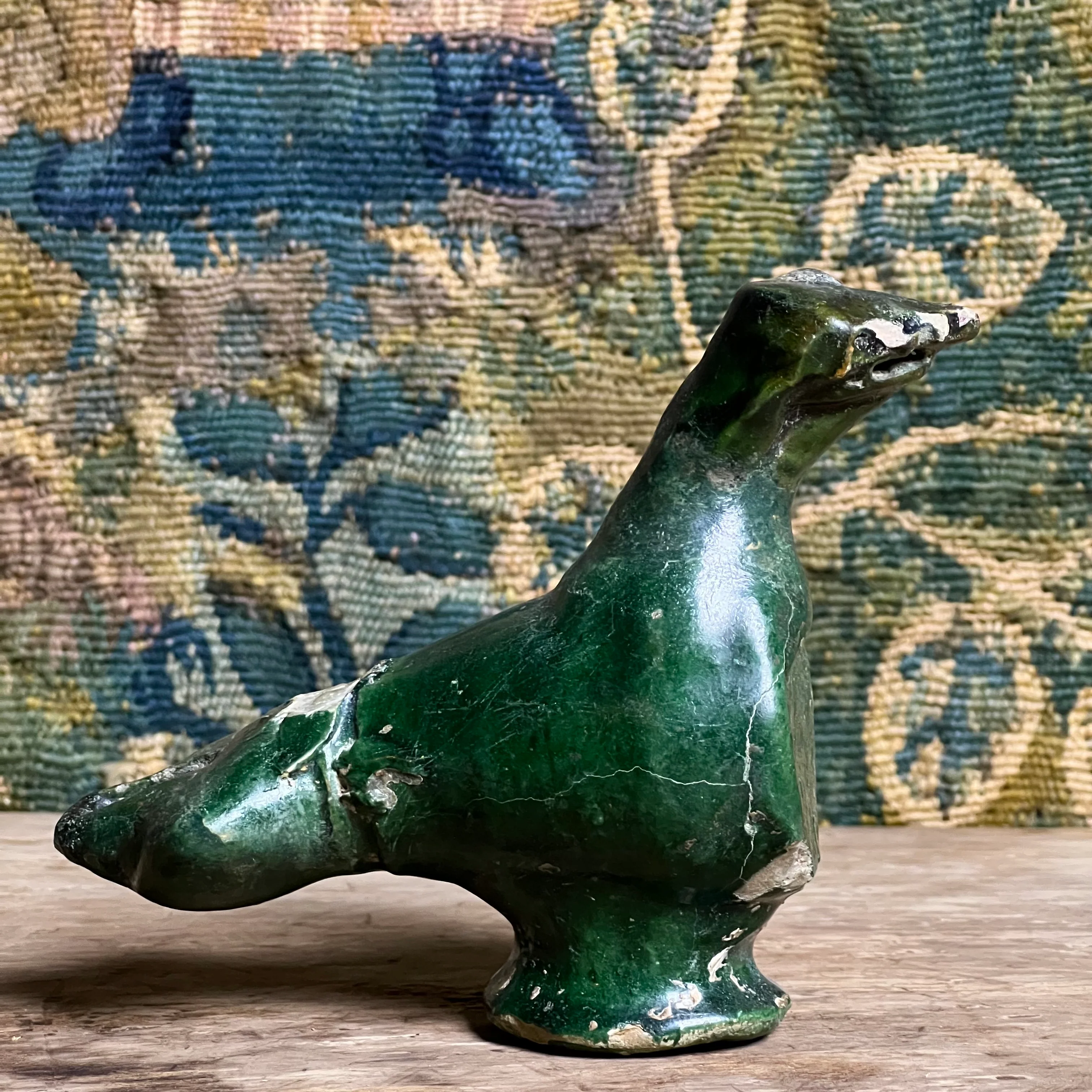 An Early Islamic Green-Glazed Pottery Oil Lamp in the Form of a Bird, Syria (Bilād al-Shām), 8th–9th century - Image 17