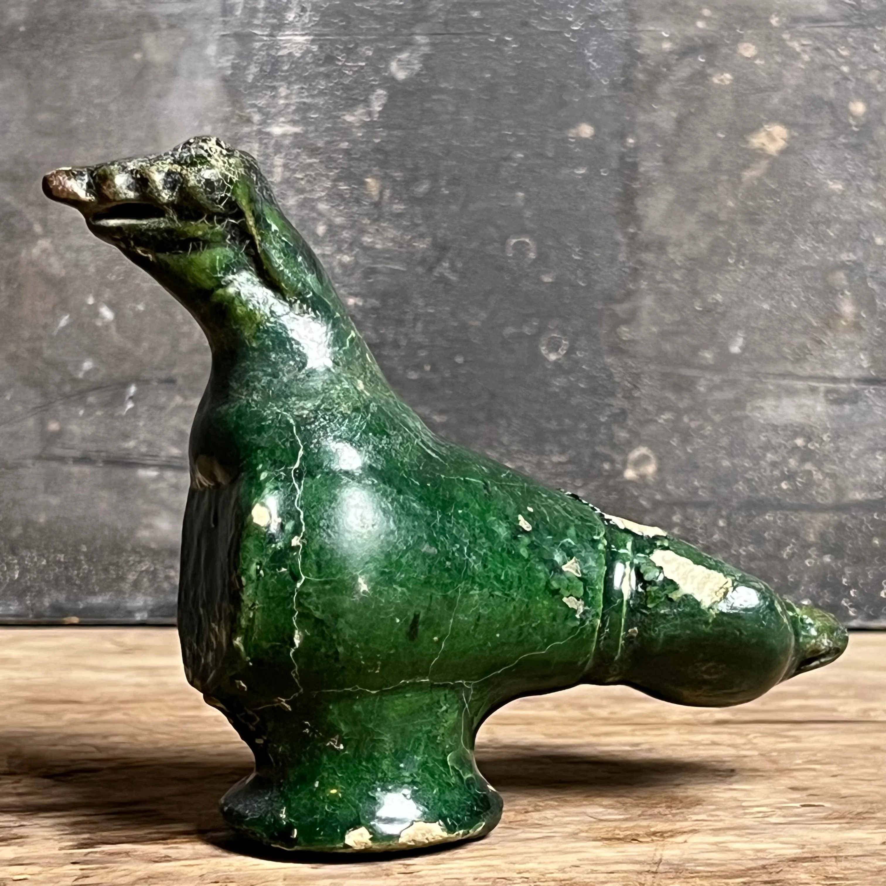 An Early Islamic Green-Glazed Pottery Oil Lamp in the Form of a Bird, Syria (Bilād al-Shām), 8th–9th century - Image 5