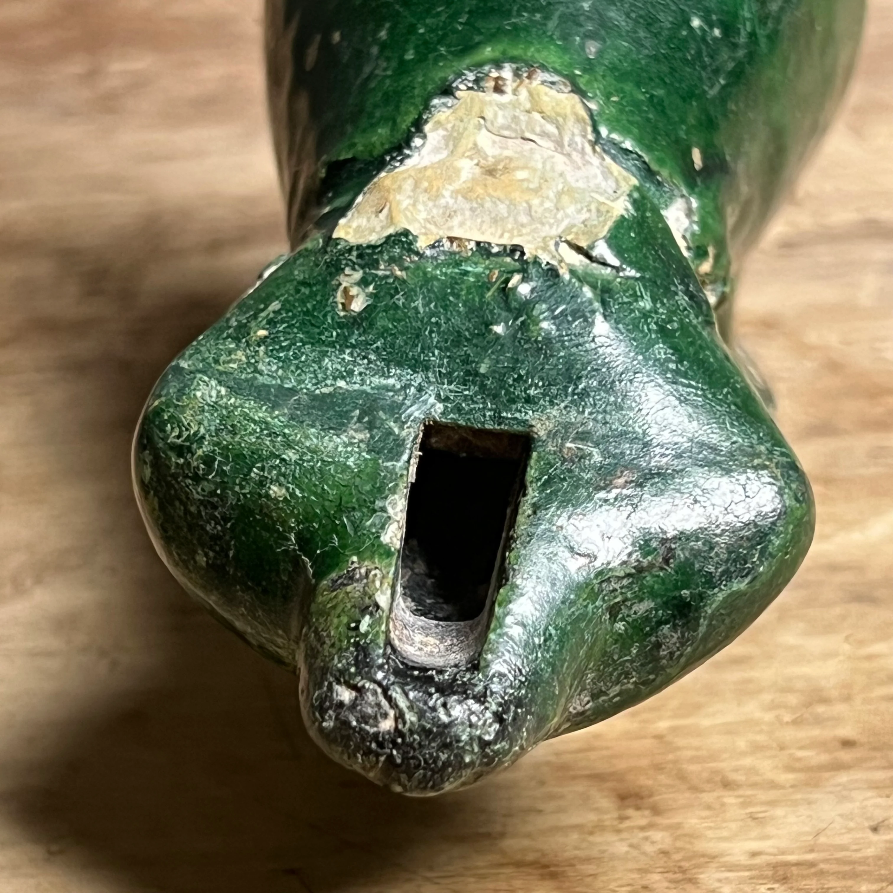 An Early Islamic Green-Glazed Pottery Oil Lamp in the Form of a Bird, Syria (Bilād al-Shām), 8th–9th century - Image 9