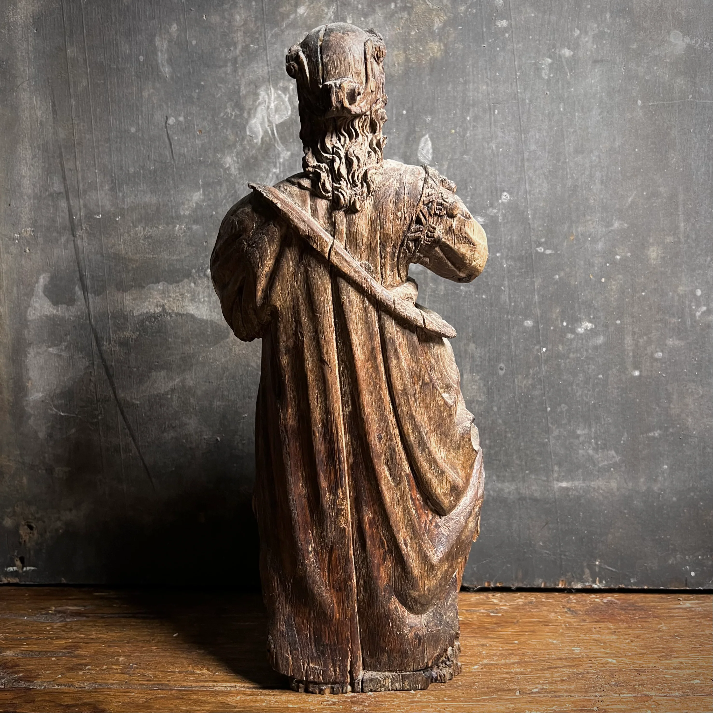 Late Gothic Carved Walnut Figure of a Crowned Female Saint, Southern Europe, 15th–Early 16th Century - Image 11
