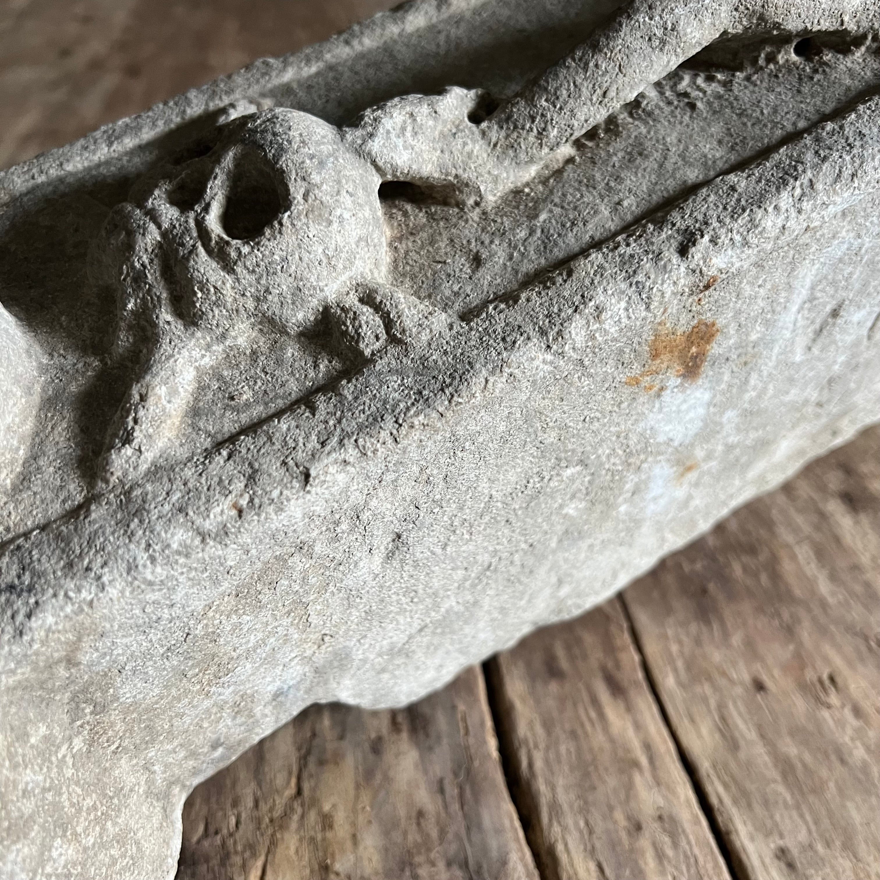 Carved Stone Italian Plague Marker d.1654 - Image 10