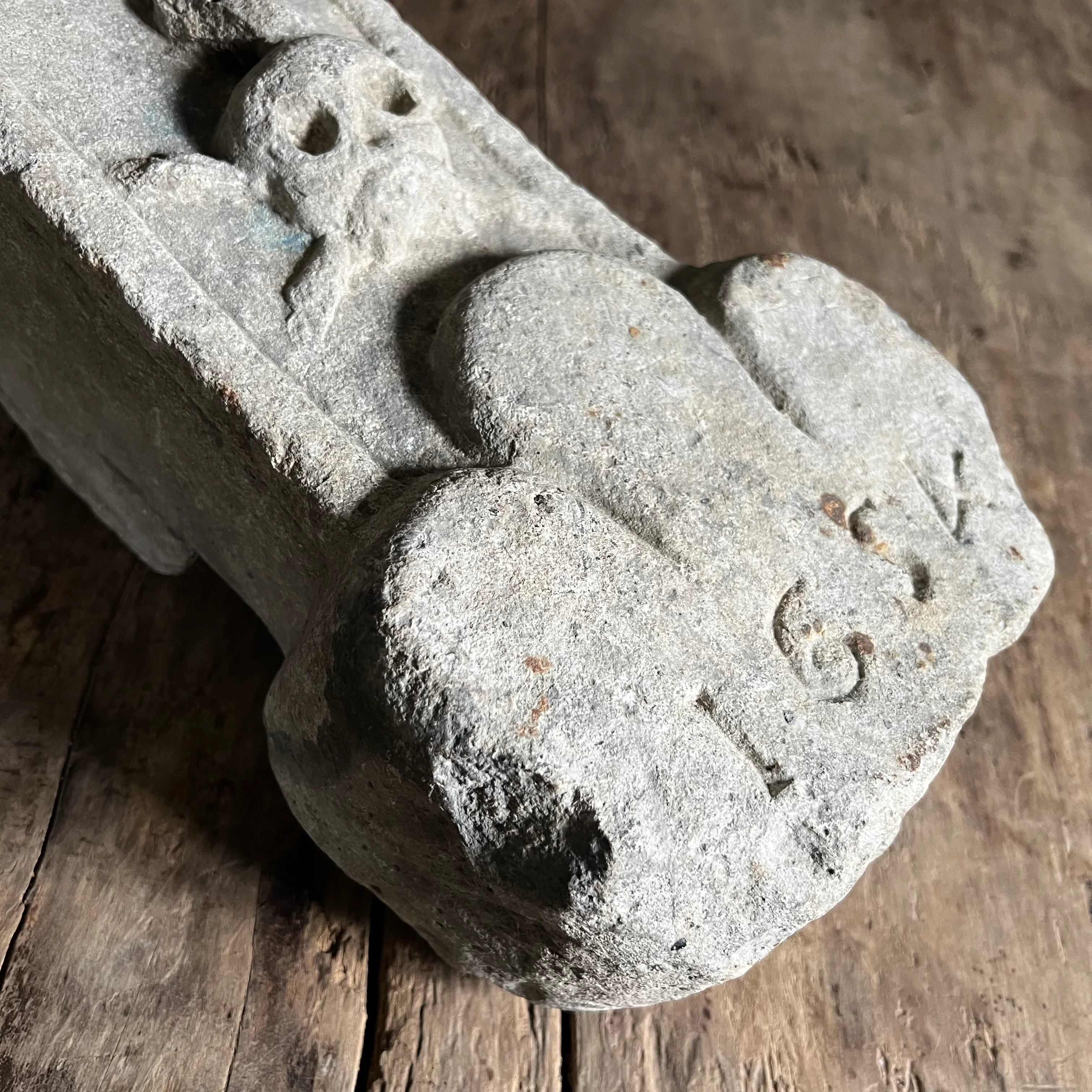 Carved Stone Italian Plague Marker d.1654 - Image 13