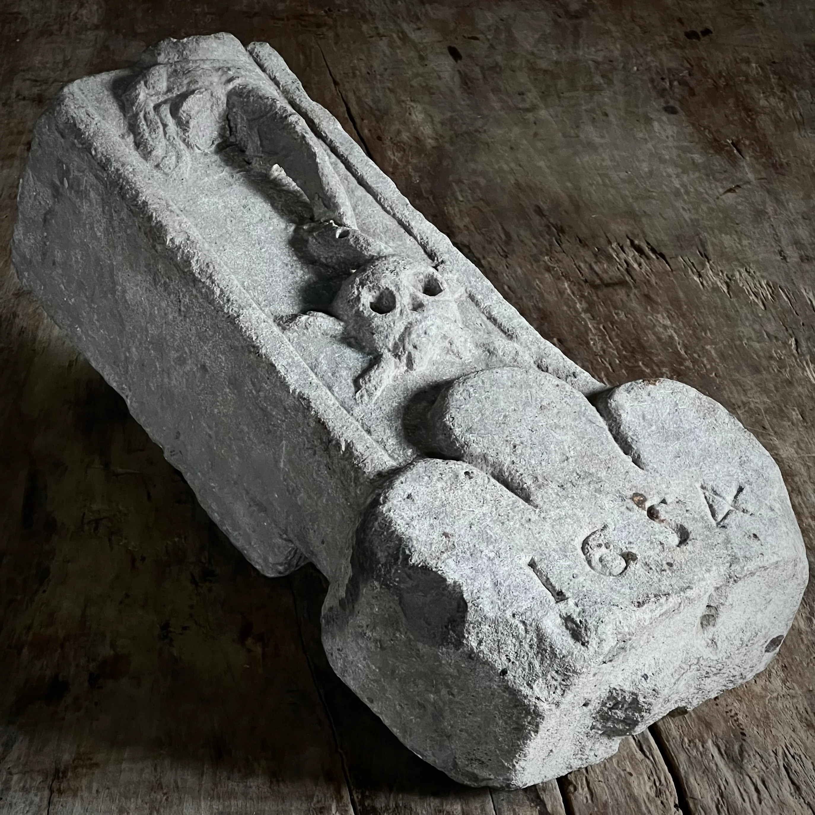 Carved Stone Italian Plague Marker d.1654 - Image 16