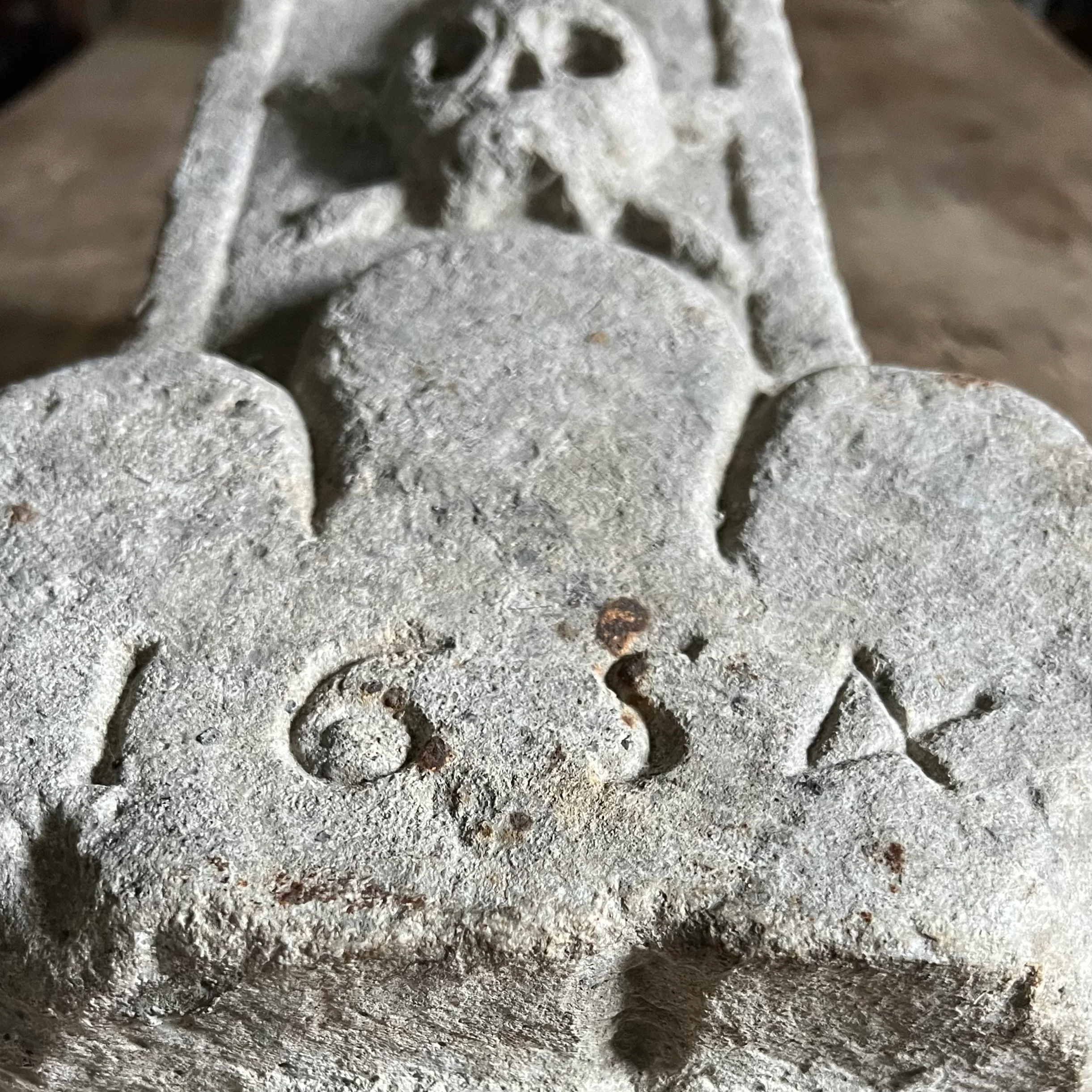 Carved Stone Italian Plague Marker d.1654 - Image 21