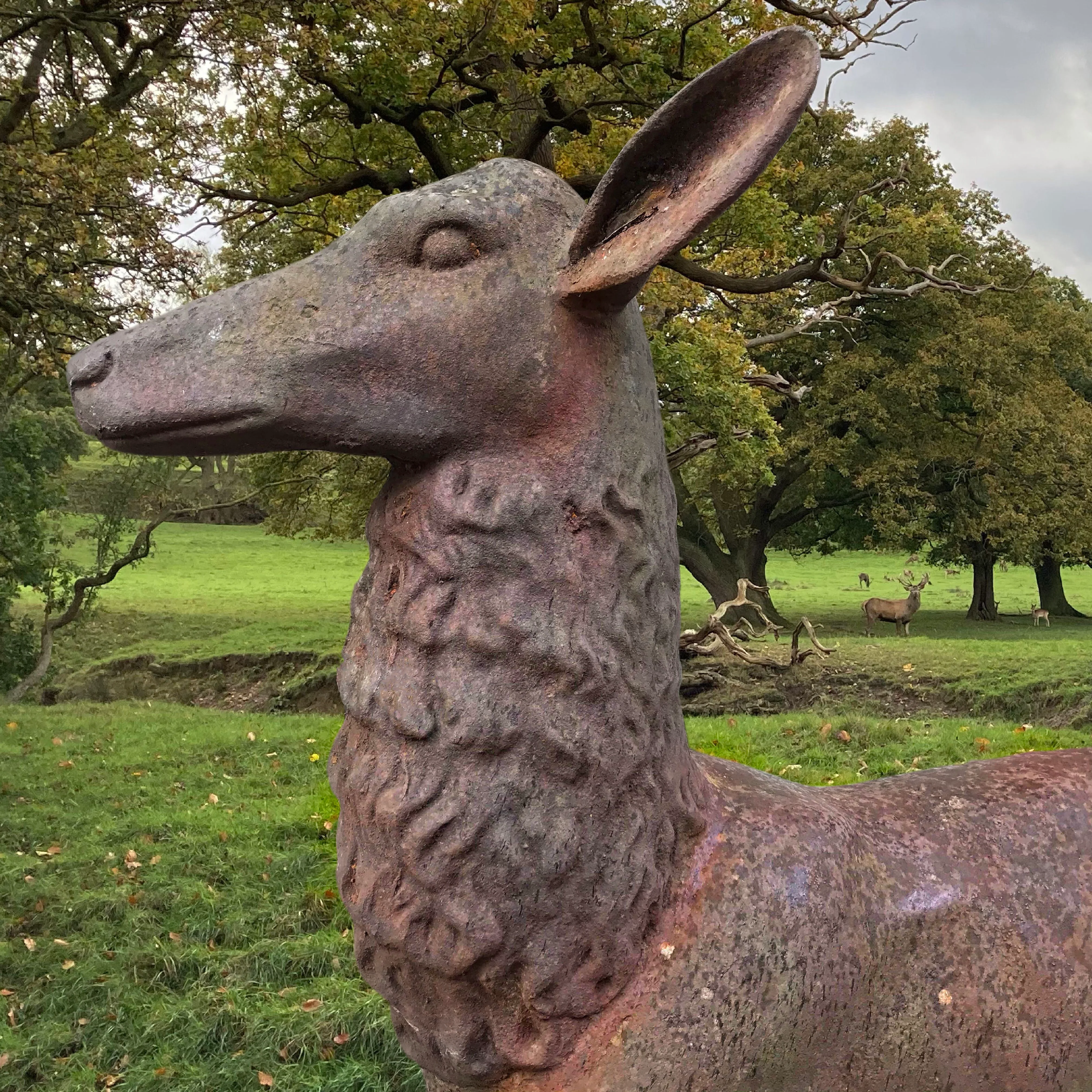 Cast Iron Red Doe Deer By The Robert Wood Foundry c.1860 - Image 4