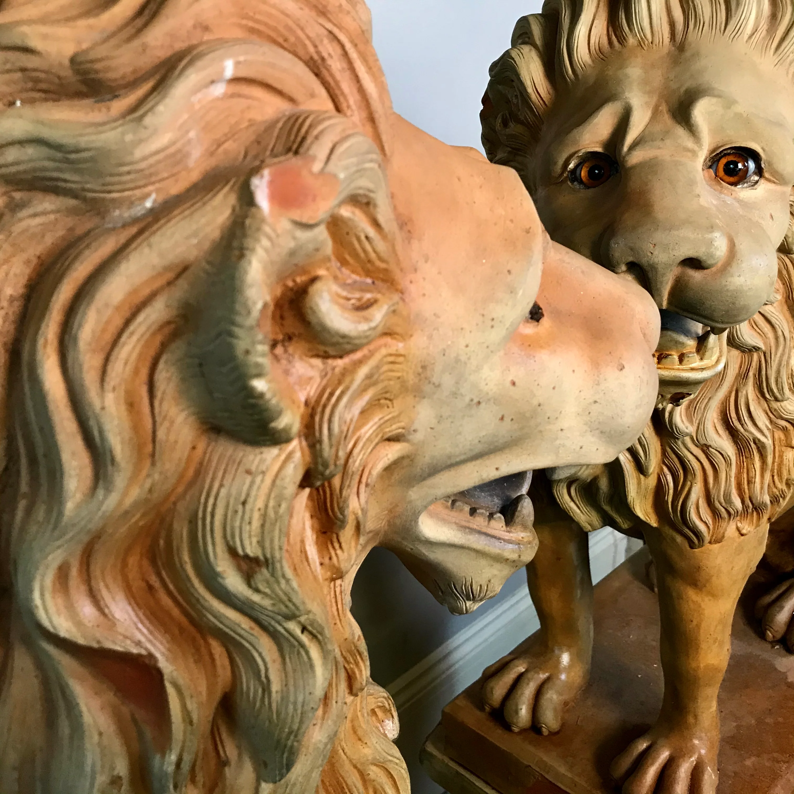 French Terracotta Lion Sculptures by Mandeville-Combeleran 1880-1905 - Image 10