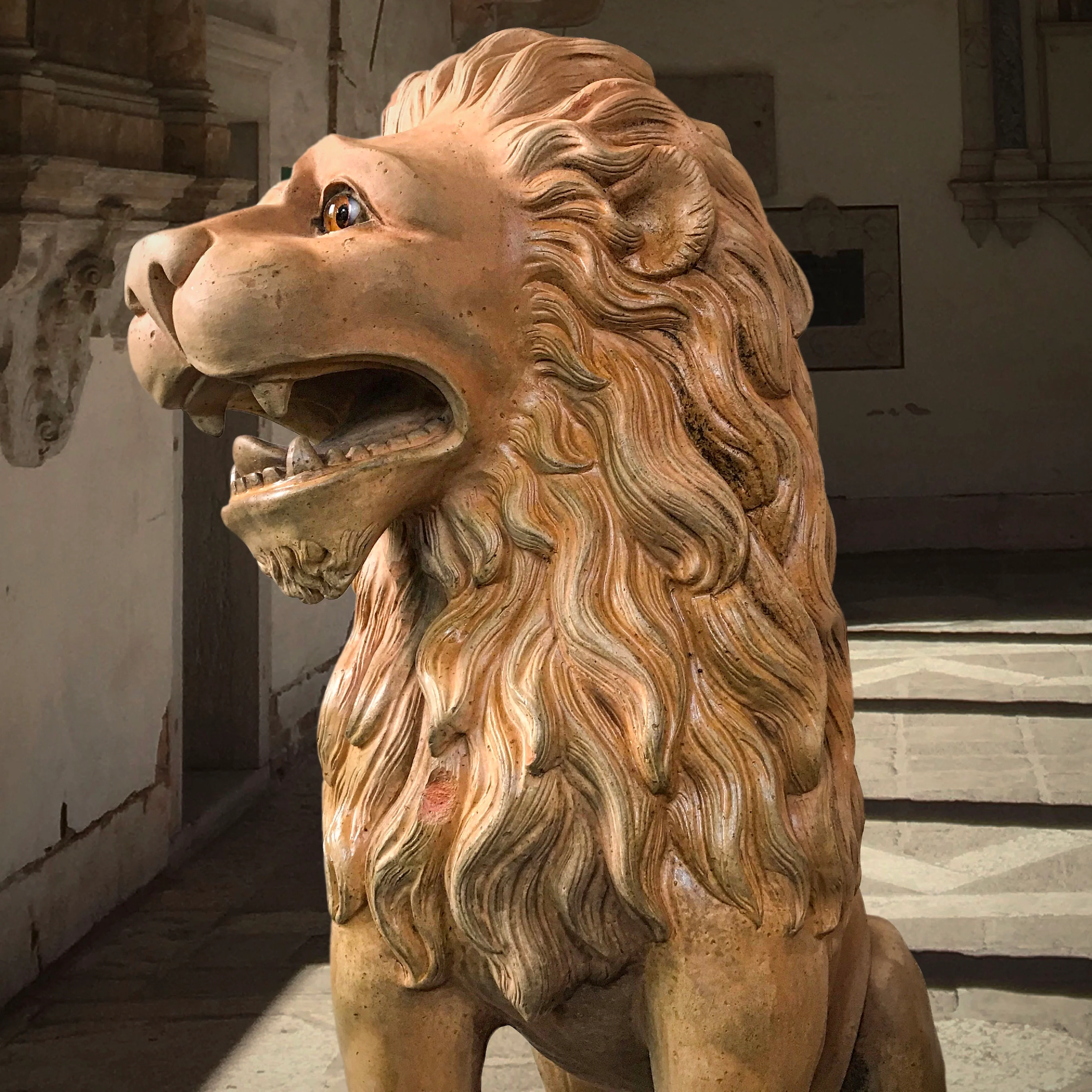 French Terracotta Lion Sculptures by Mandeville-Combeleran 1880-1905 - Image 4