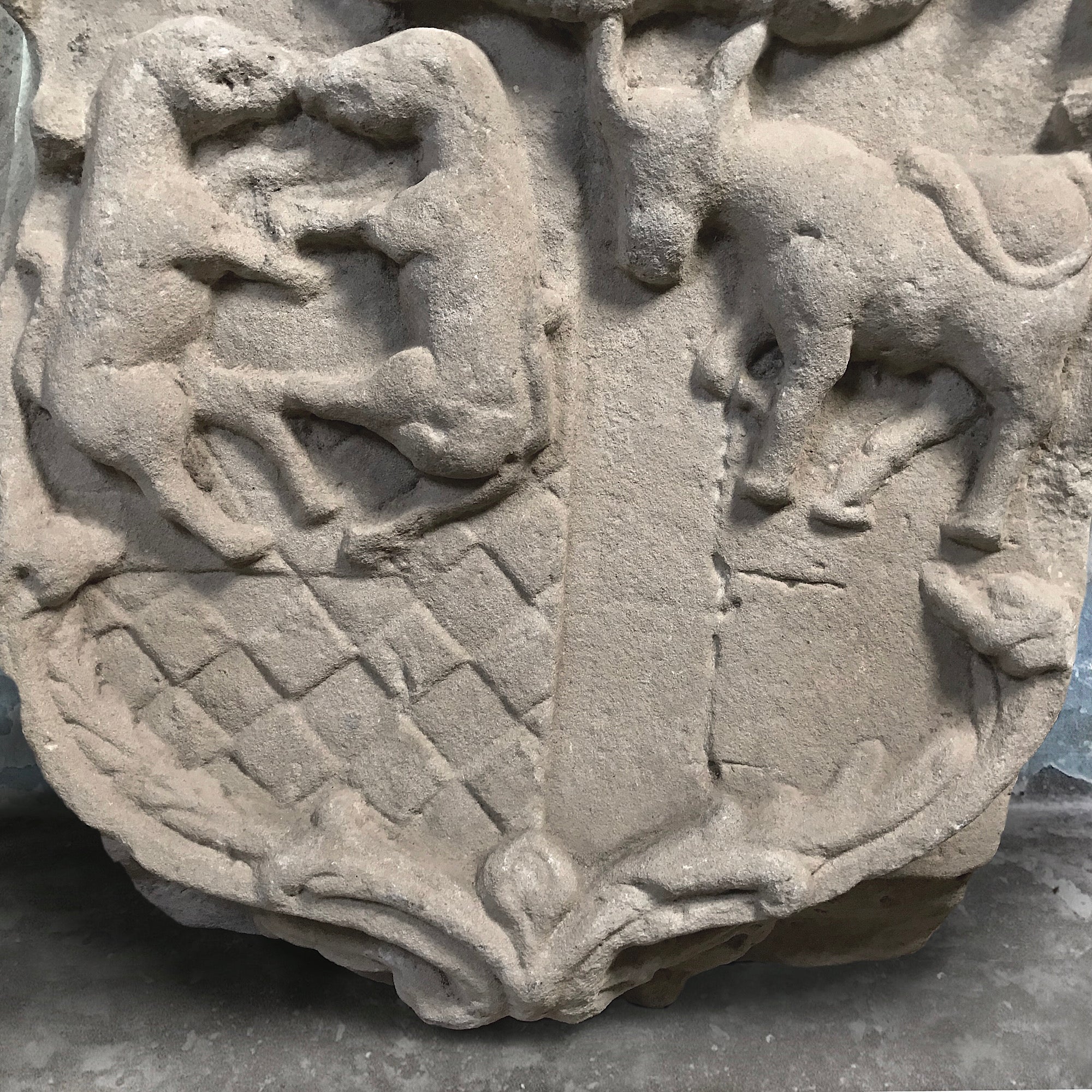 Monumental Spanish Carved Stone Heraldic Shield 16th Century - Image 4