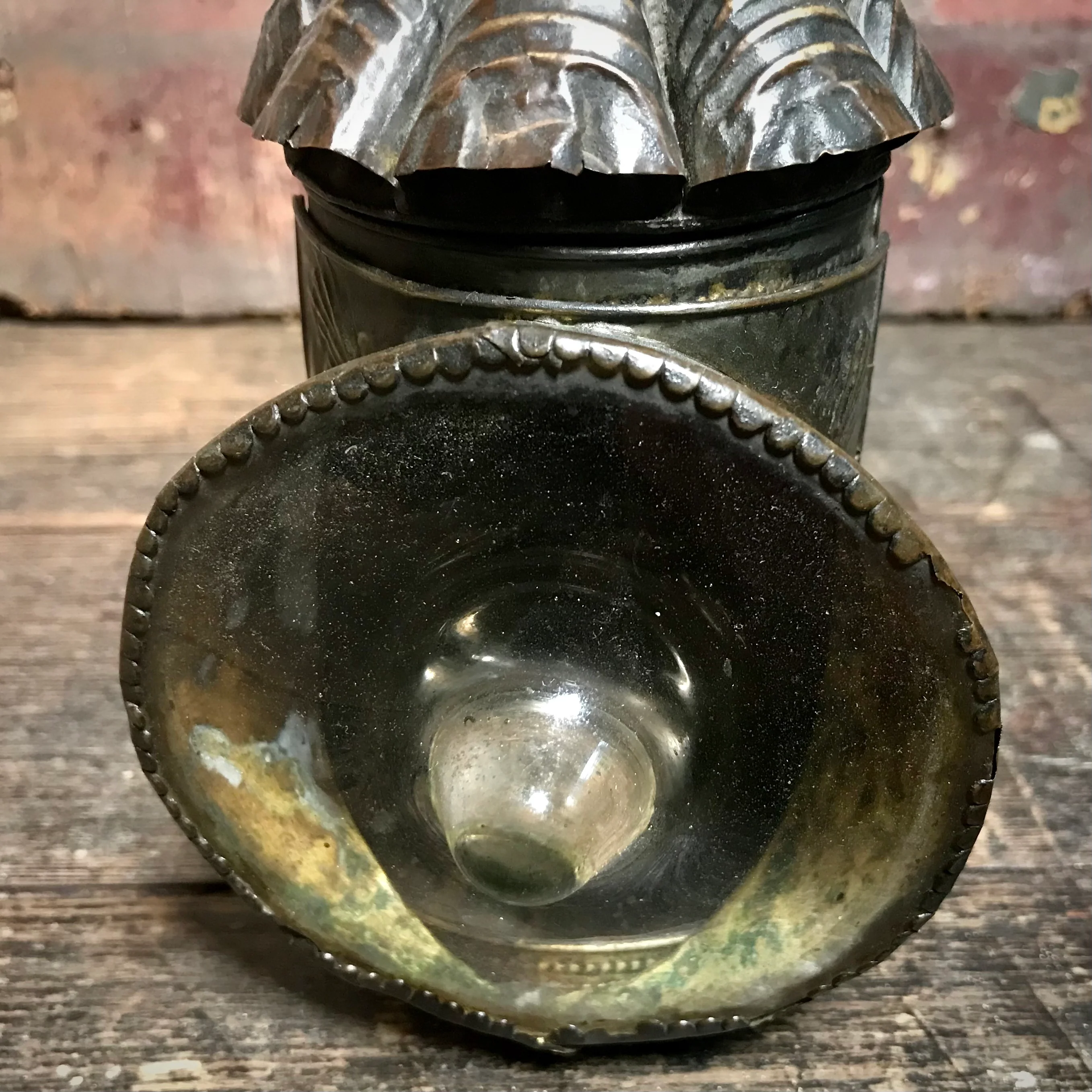 North European Repoussé Brass Candle Lantern c.1750 - Image 10