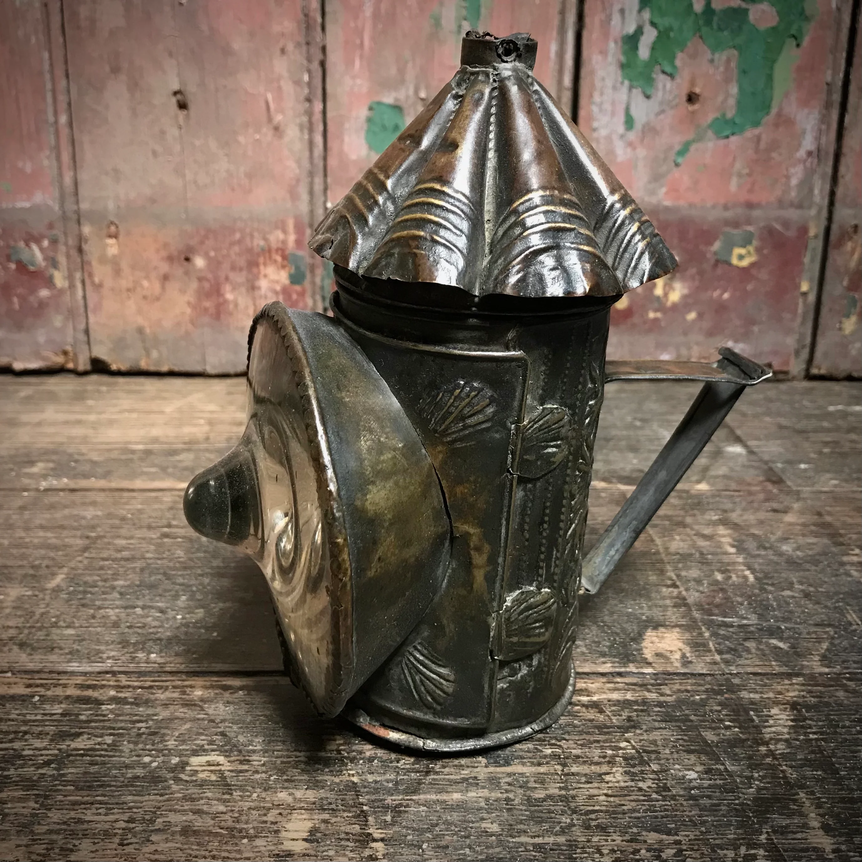 North European Repoussé Brass Candle Lantern c.1750 - Image 11