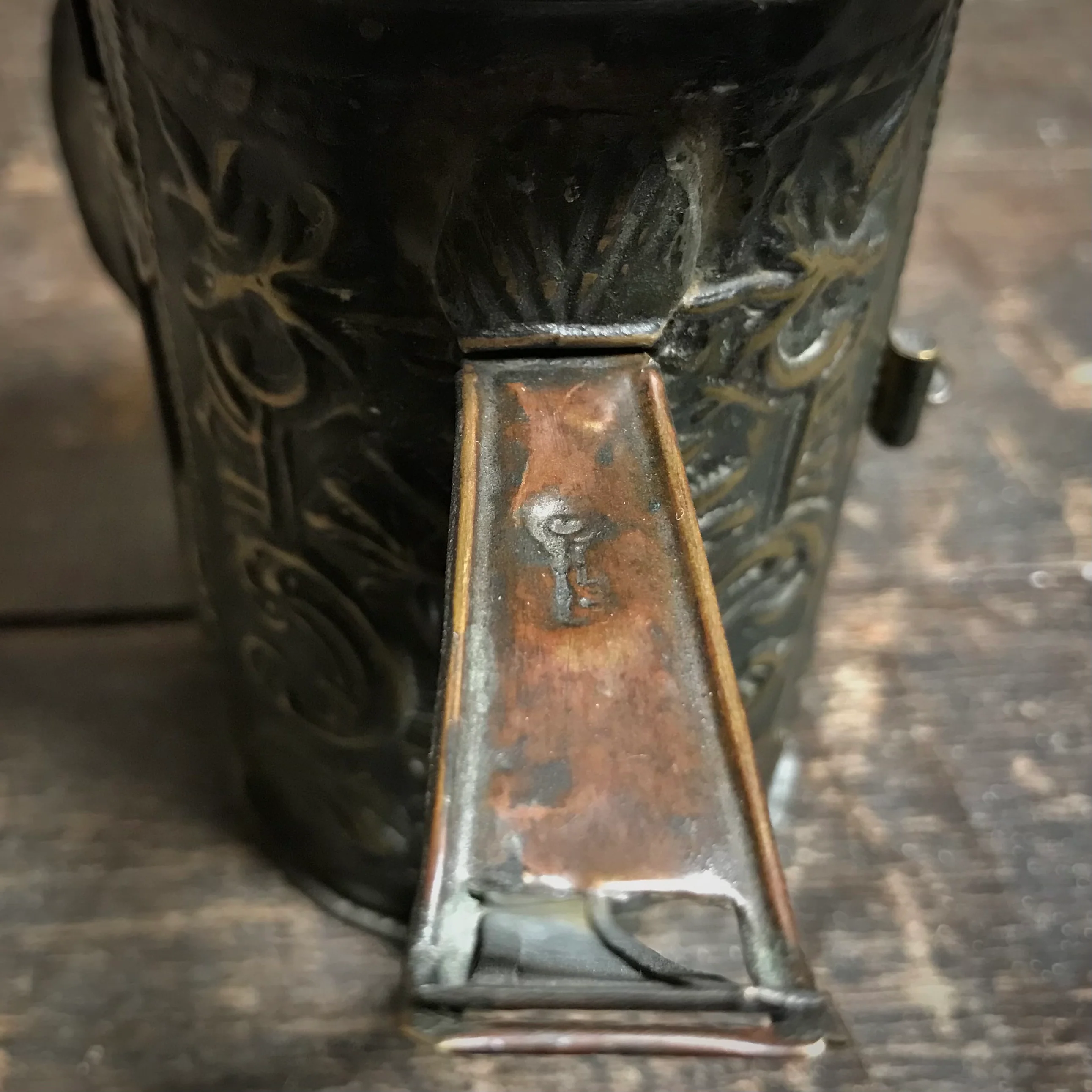 North European Repoussé Brass Candle Lantern c.1750 - Image 5