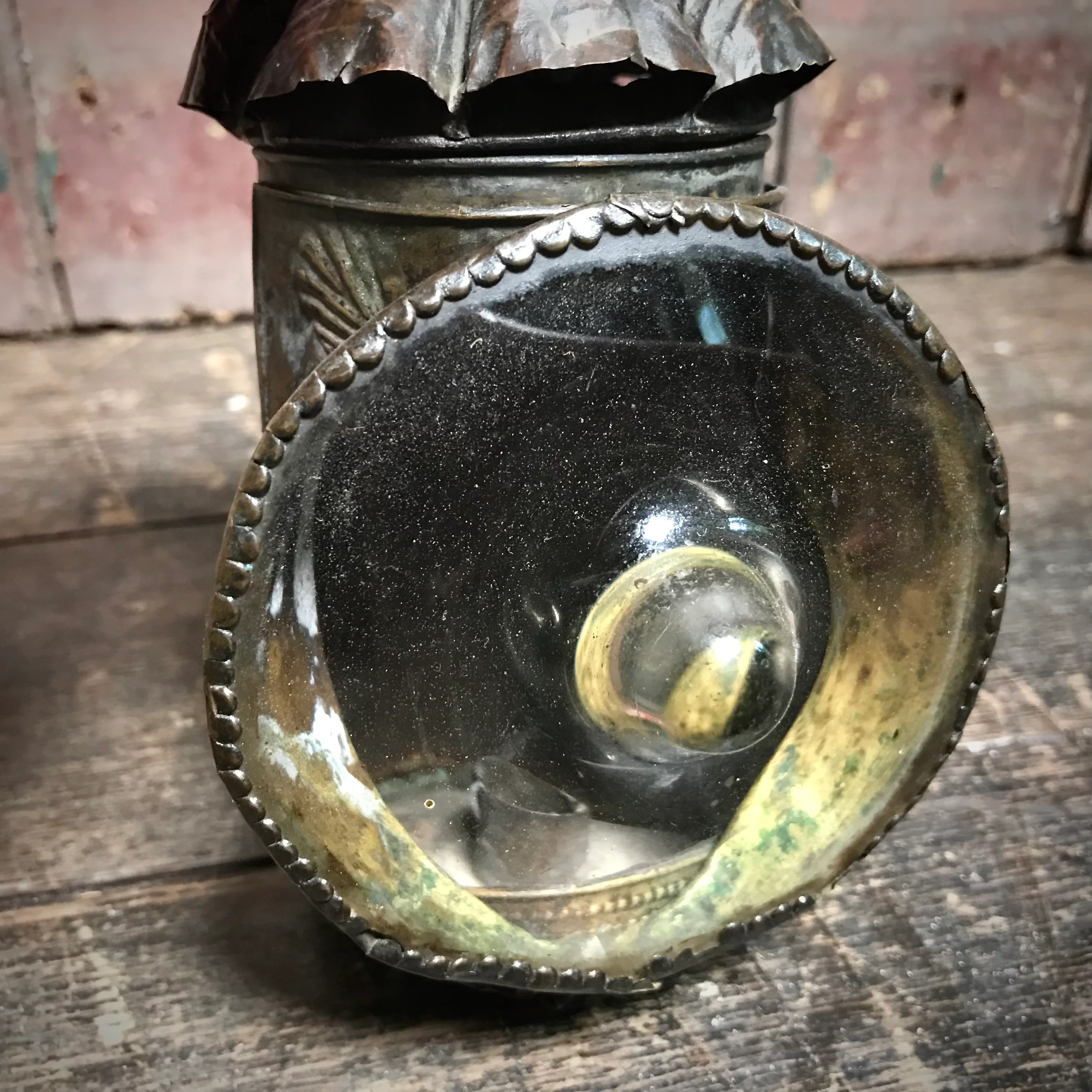 North European Repoussé Brass Candle Lantern c.1750 - Image 9