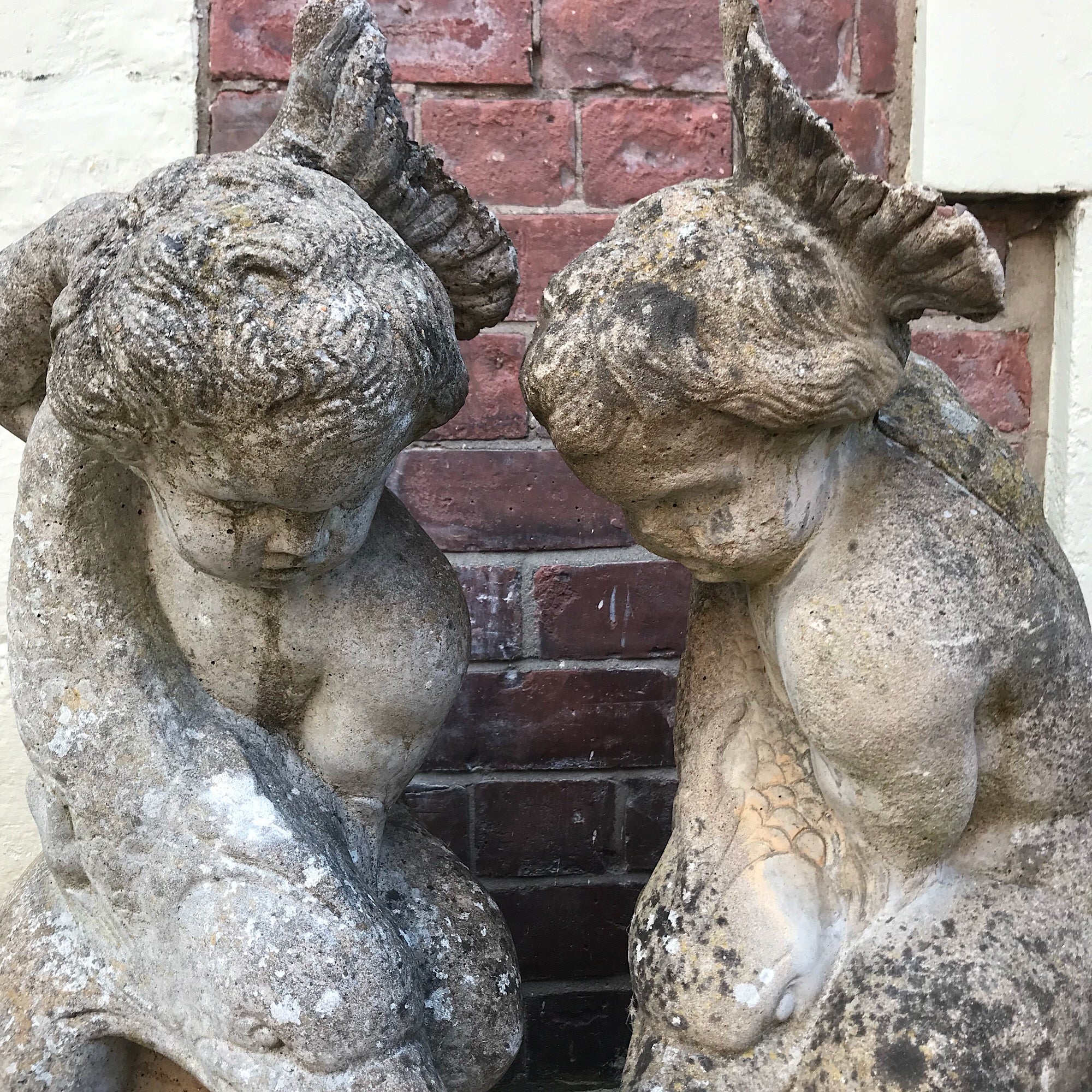 Pair of Putti/Cherub with Carp Fountain Heads - Image 3