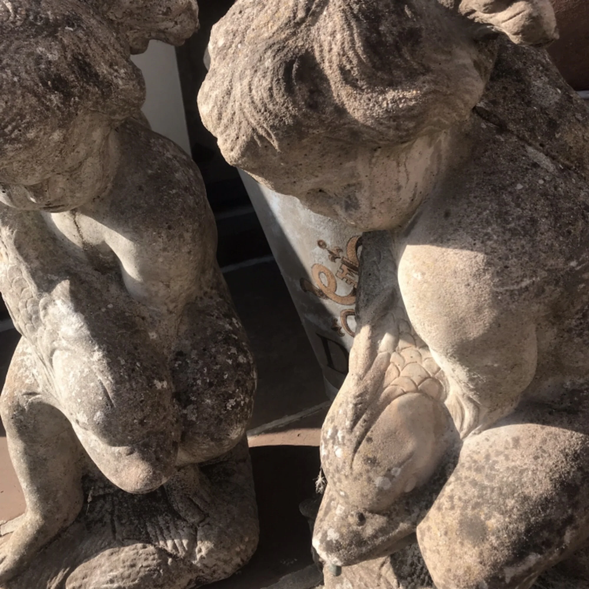 Pair of Putti/Cherub with Carp Fountain Heads - Image 9