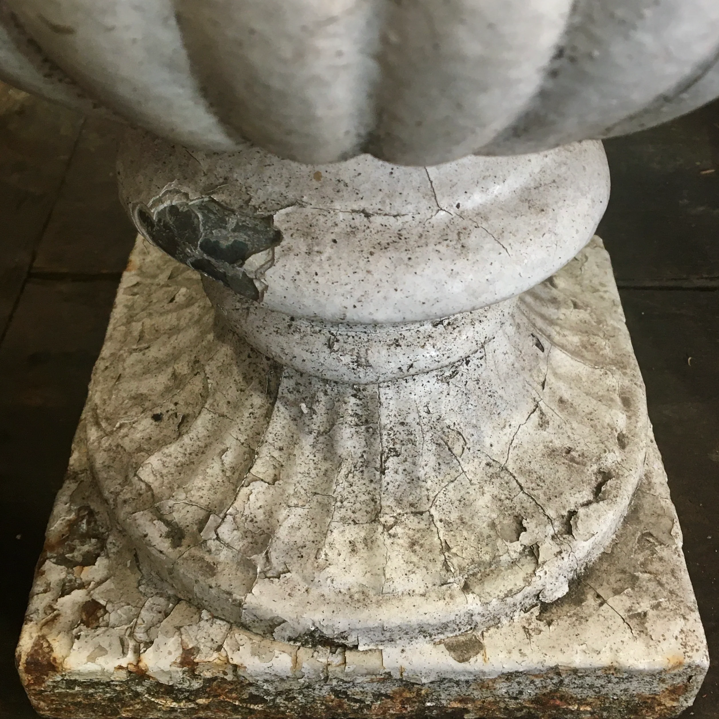 Pair of Victorian Cast Iron Fluted Urns - Image 3