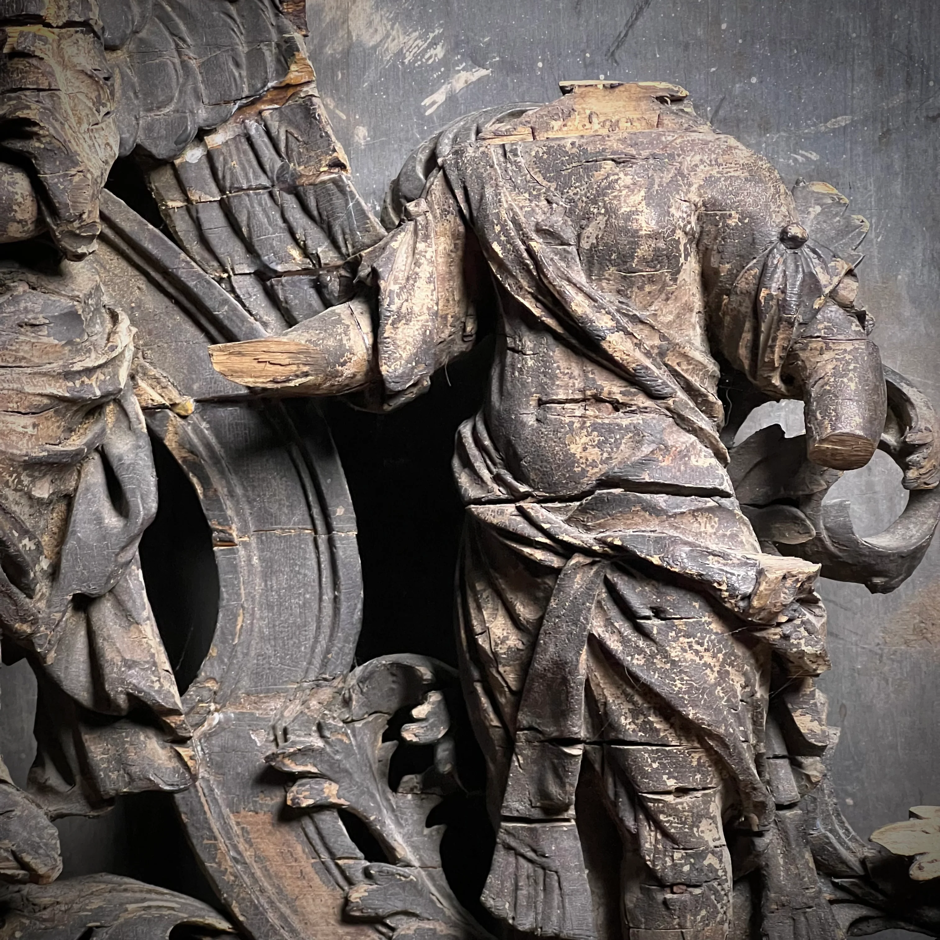 Baroque Limewood Relief with Angel, Lamb and Allegorical Figures, c.1650–1720 - Image 6