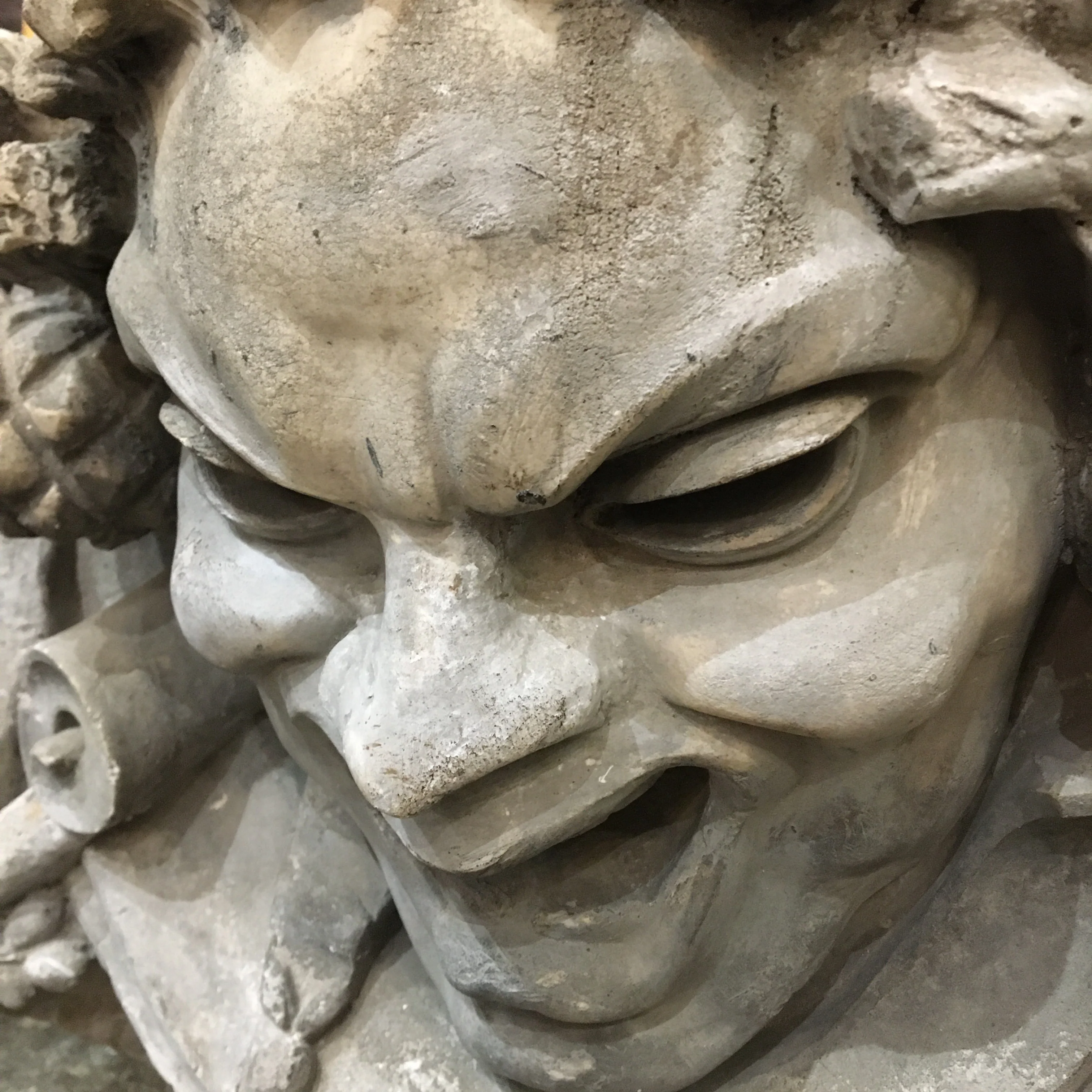 Italian Plaster Satyr Mask Sculpture - Image 6