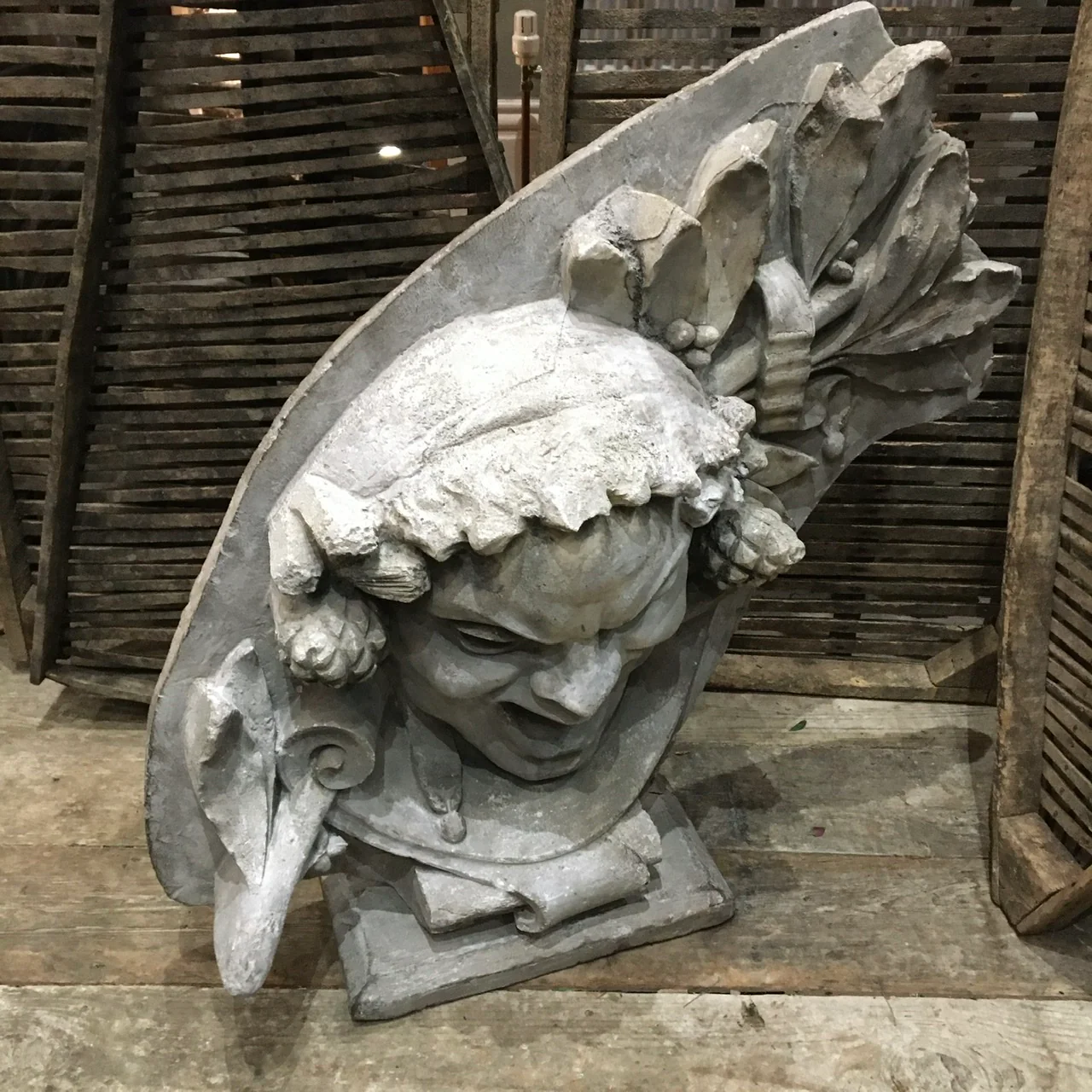Italian Plaster Satyr Mask Sculpture - Image 7