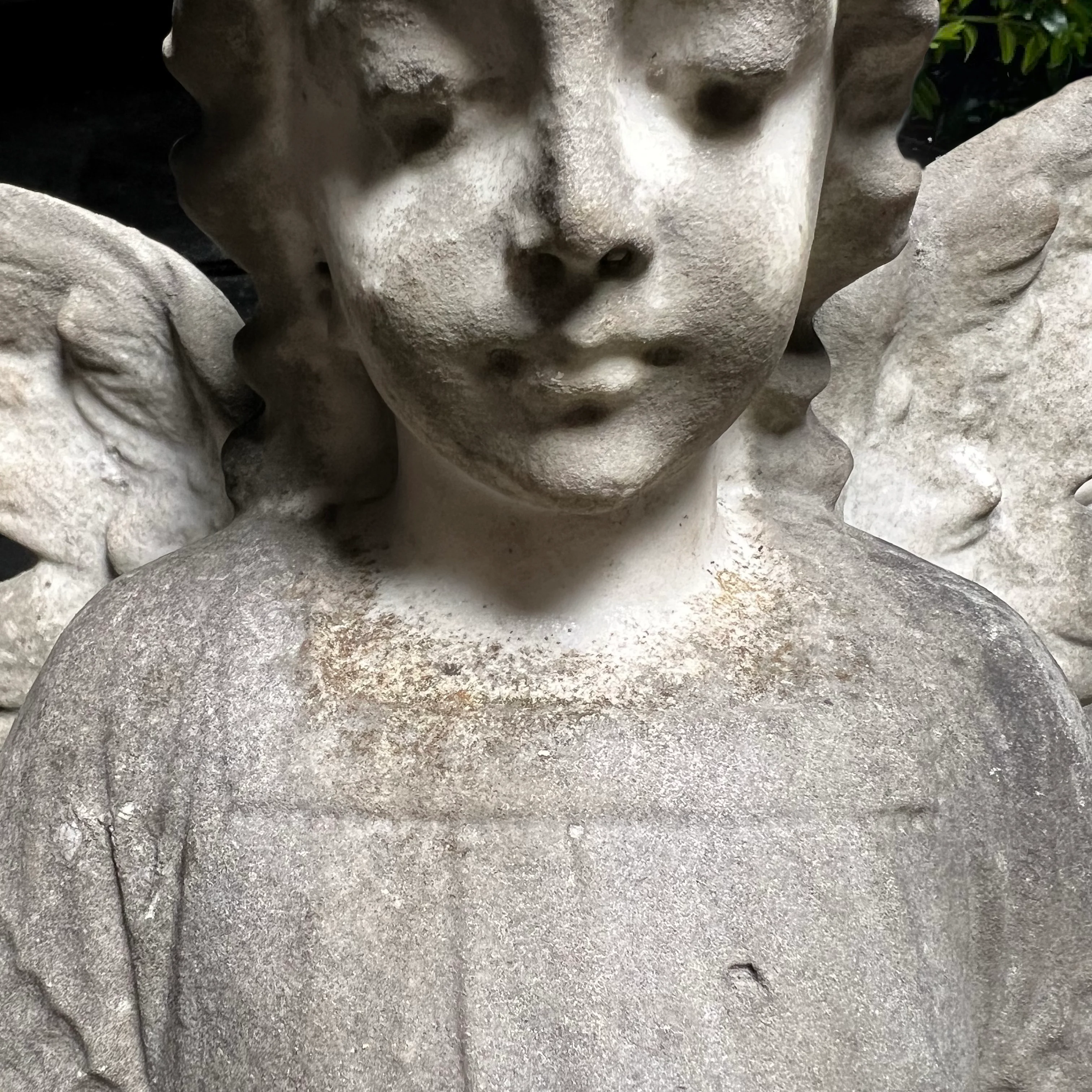 Serene French Marble Angel c.1860 - Image 10