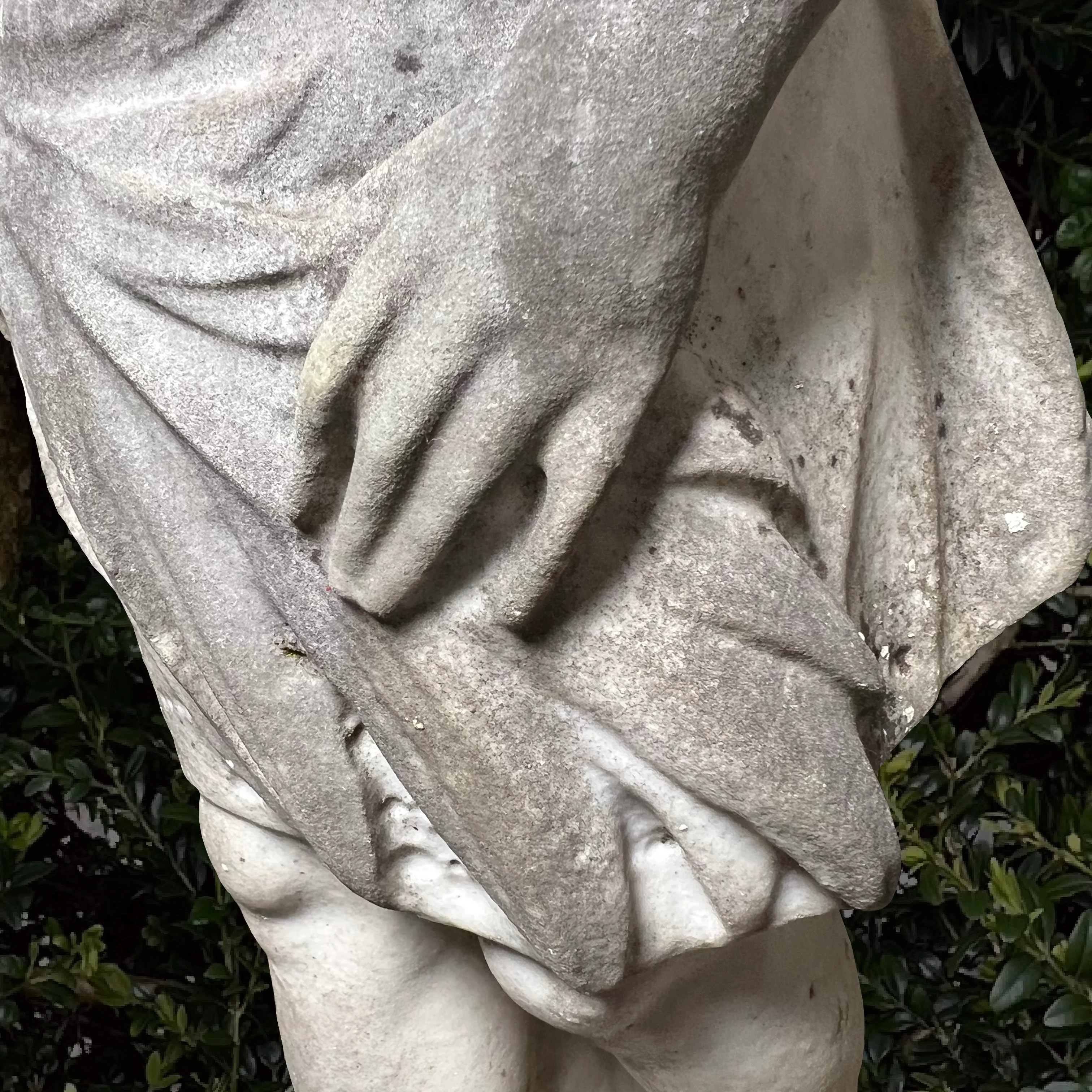 Serene French Marble Angel c.1860 - Image 11