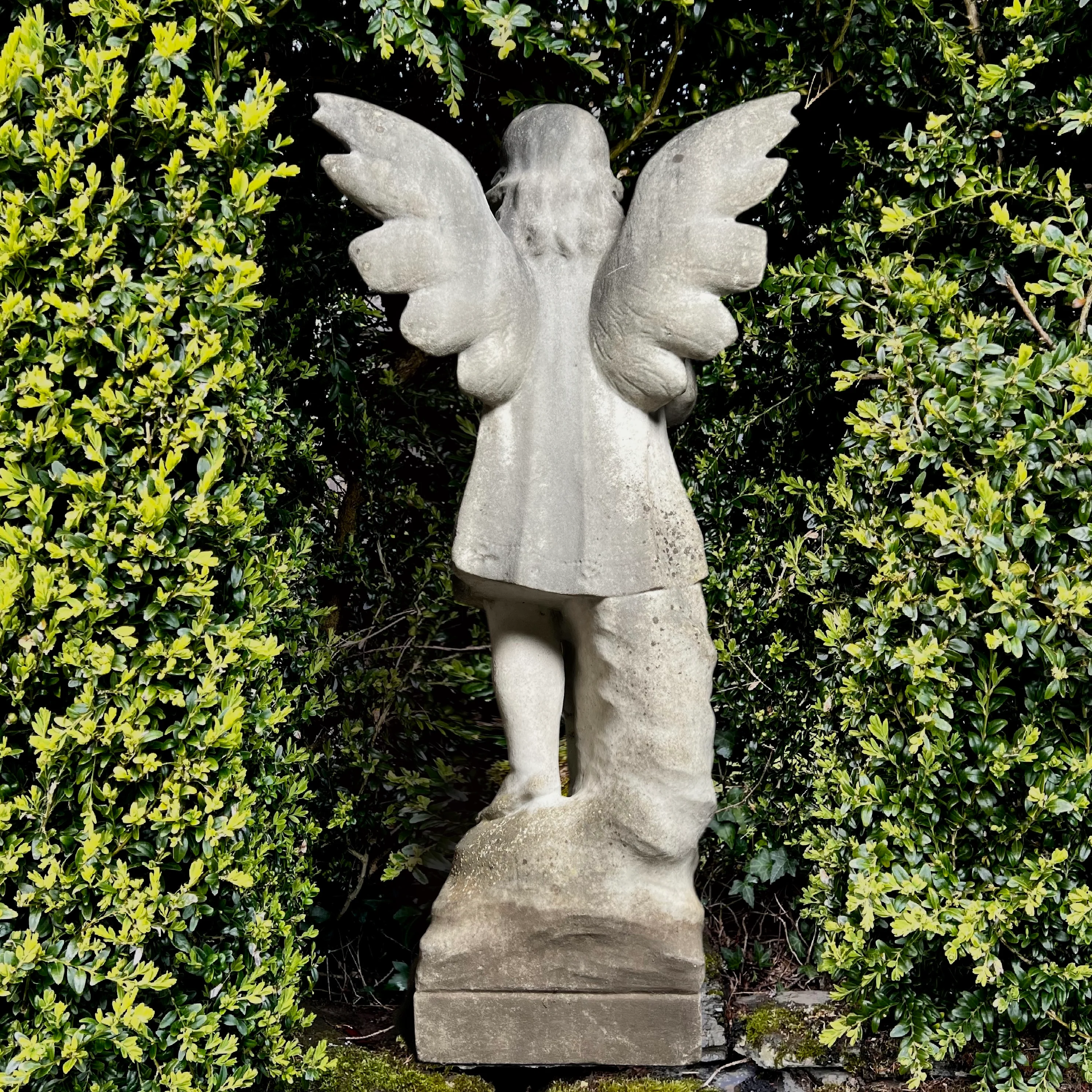 Serene French Marble Angel c.1860 - Image 3