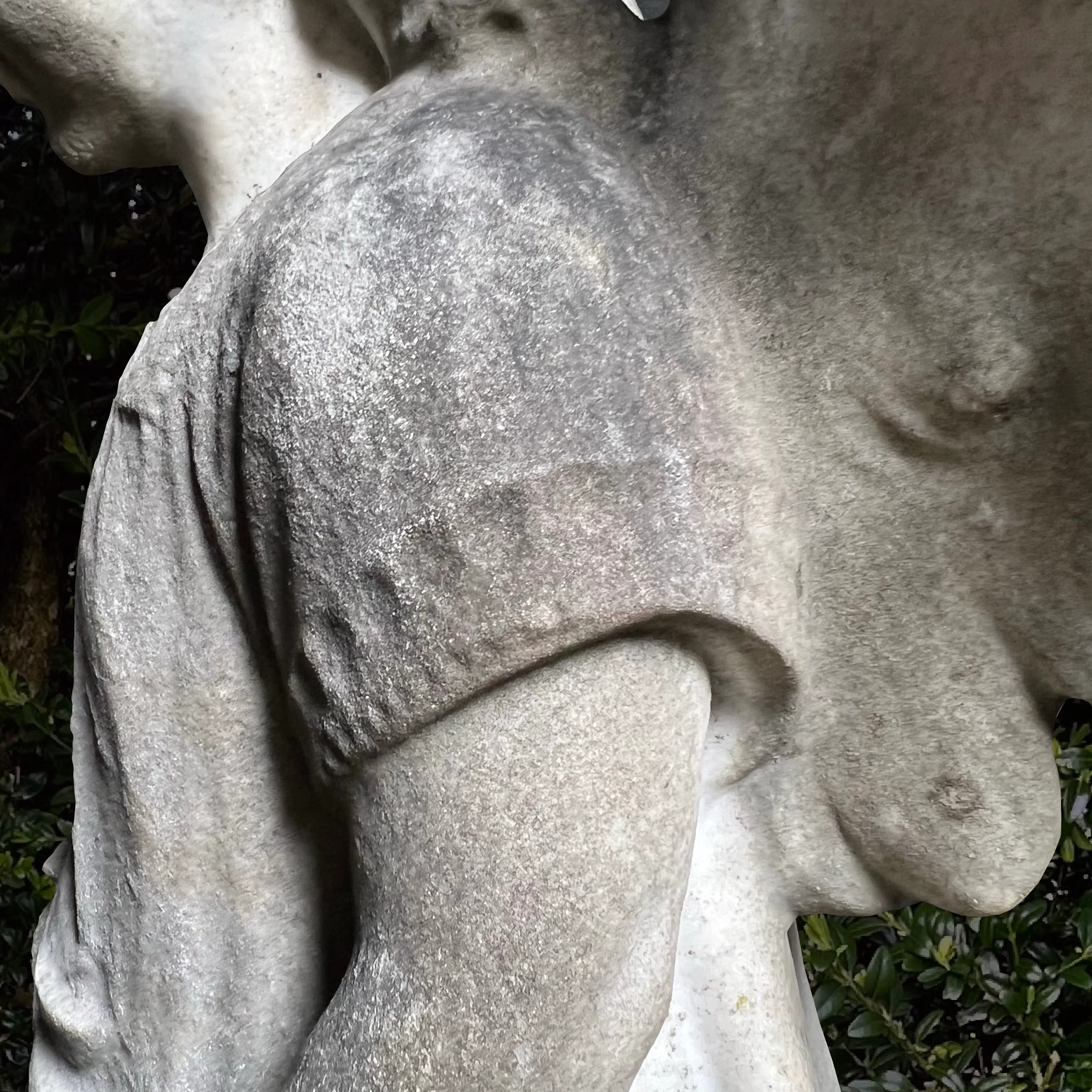 Serene French Marble Angel c.1860 - Image 9