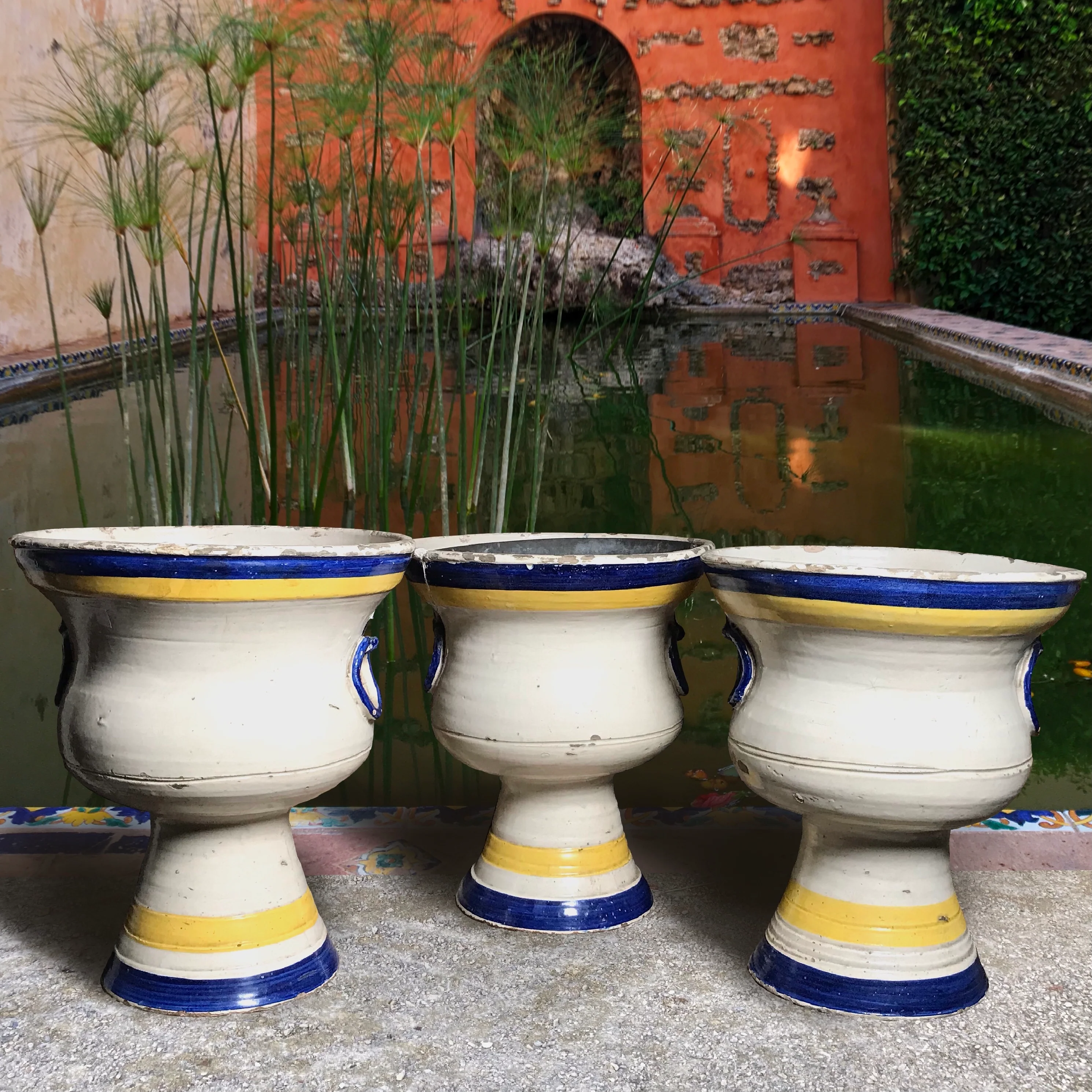Three 19th Century Faience Spanish Campana Vases from the Real Alcázar de Sevilla (Royal Alcázar Palace of Seville) - Image 13