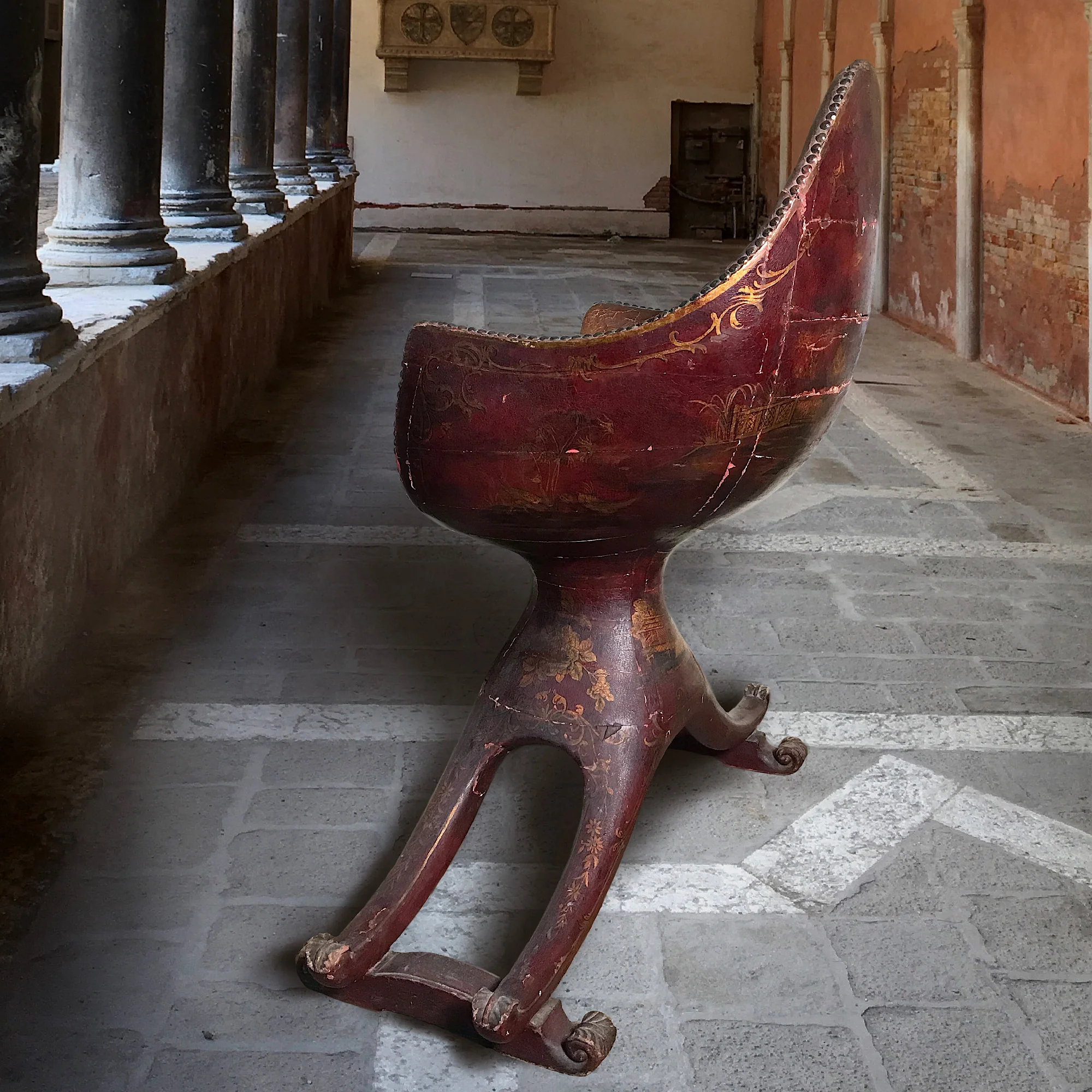 Rare Venetian Gondola Chair (Poltroncina) c. 1735-1760 - Image 5