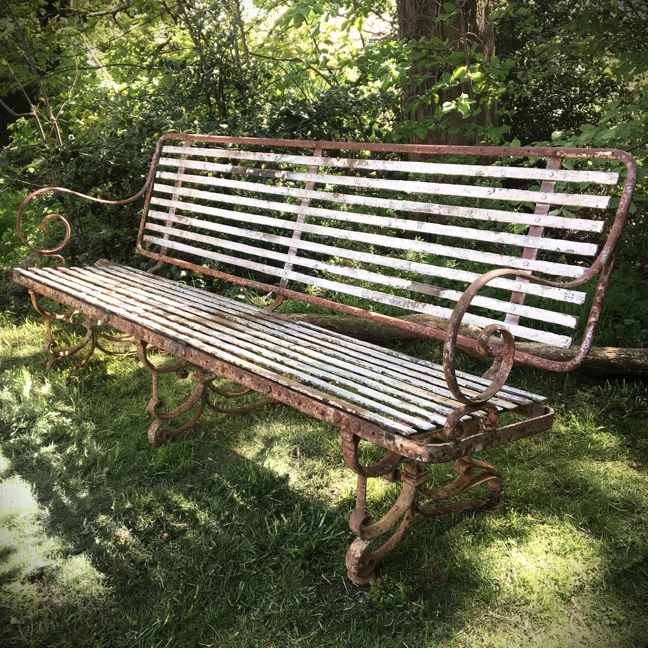 Wrought Iron Garden Bench c.1890 - Image 3