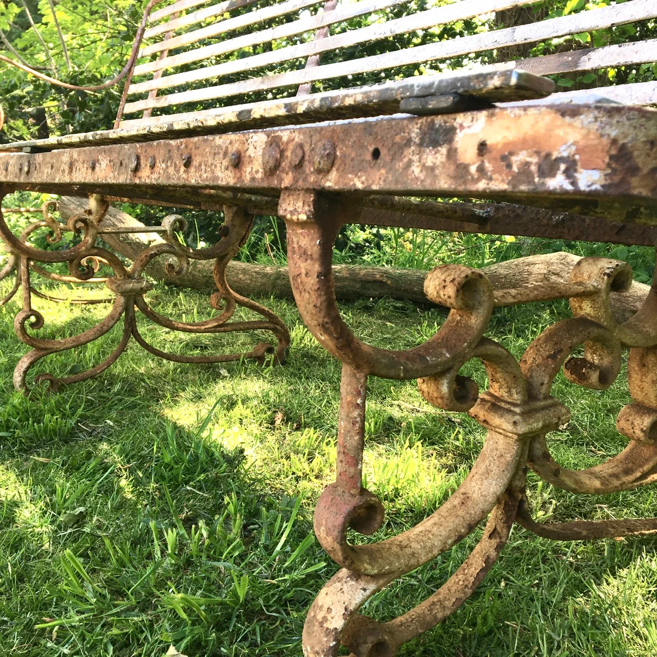 Wrought Iron Garden Bench c.1890 - Image 4